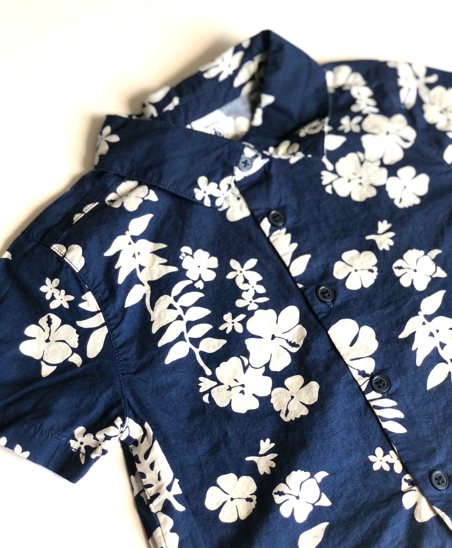 Chemise à fleurs bleu marine Petit Bateau 18 mois