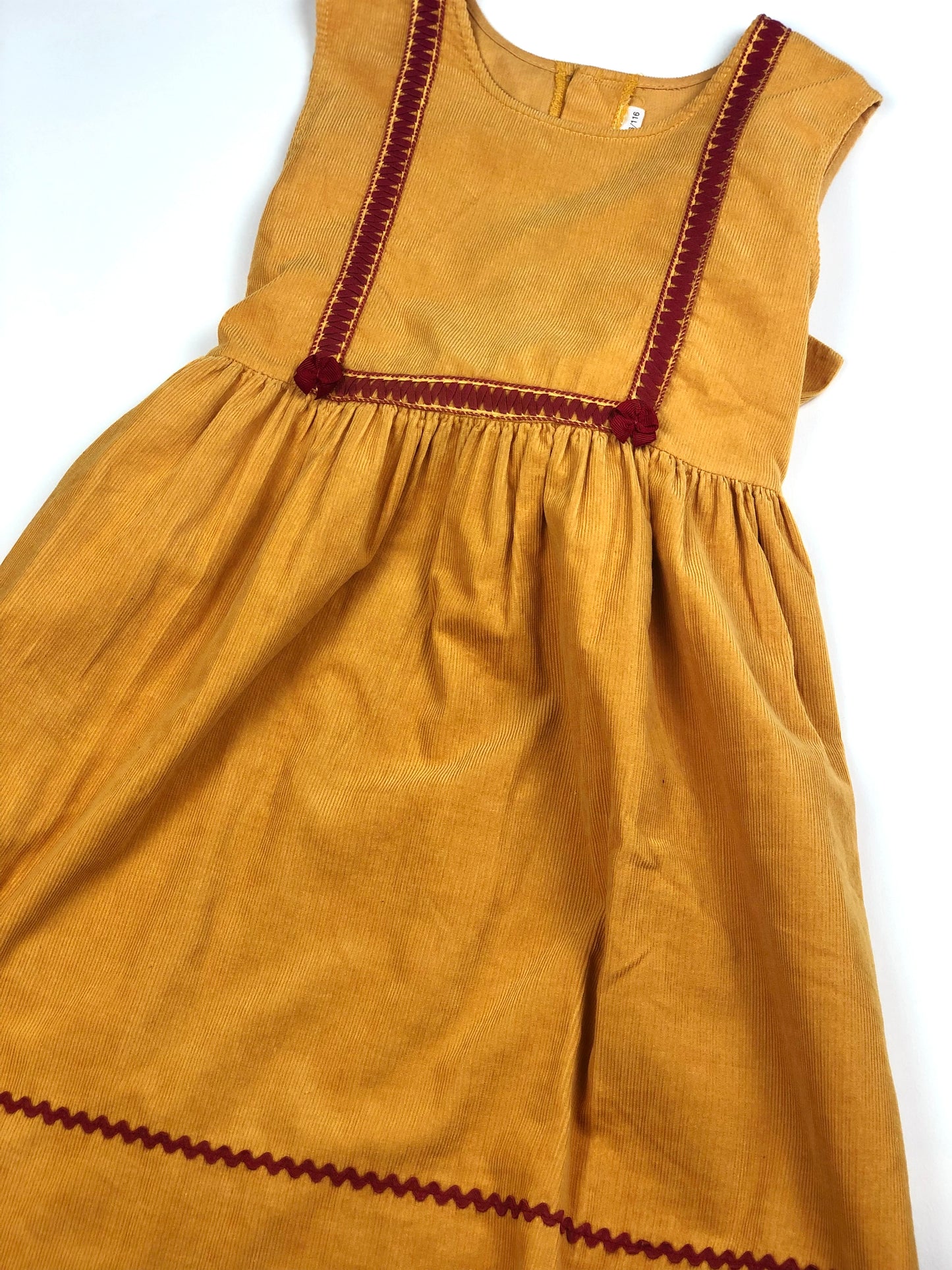 Robe en velours côtelé moutarde vintage Jodhpur 6 ans