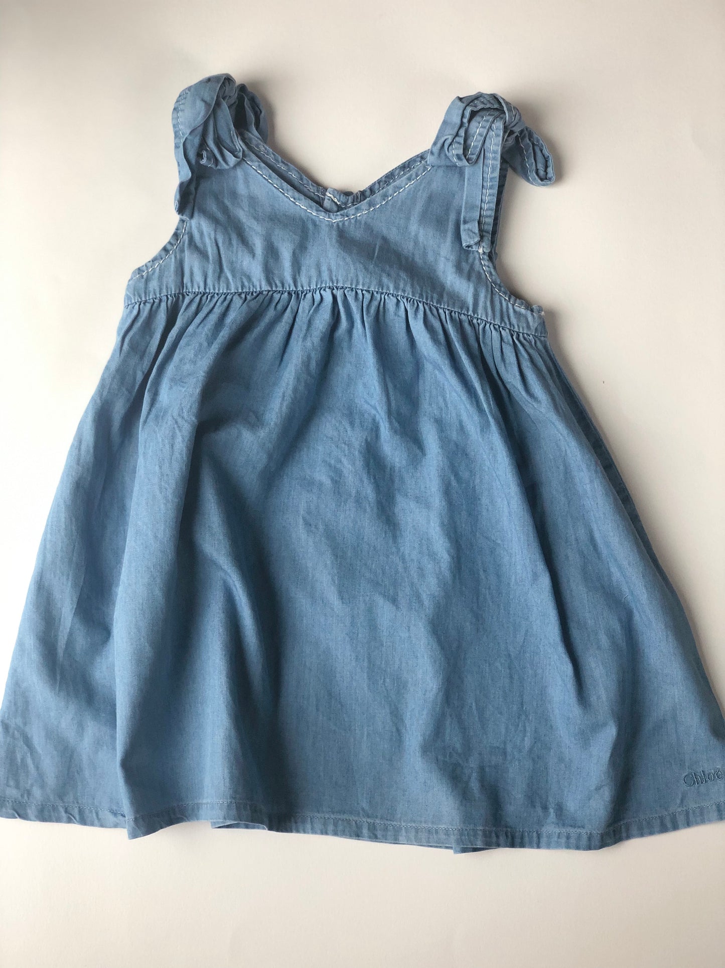 Robe à bretelles bleu Chloé 9 mois