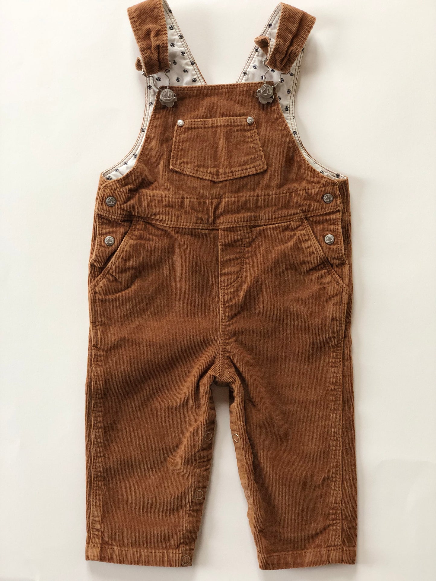 Salopette marron En velours côtelé Petit Bateau taille 6 mois