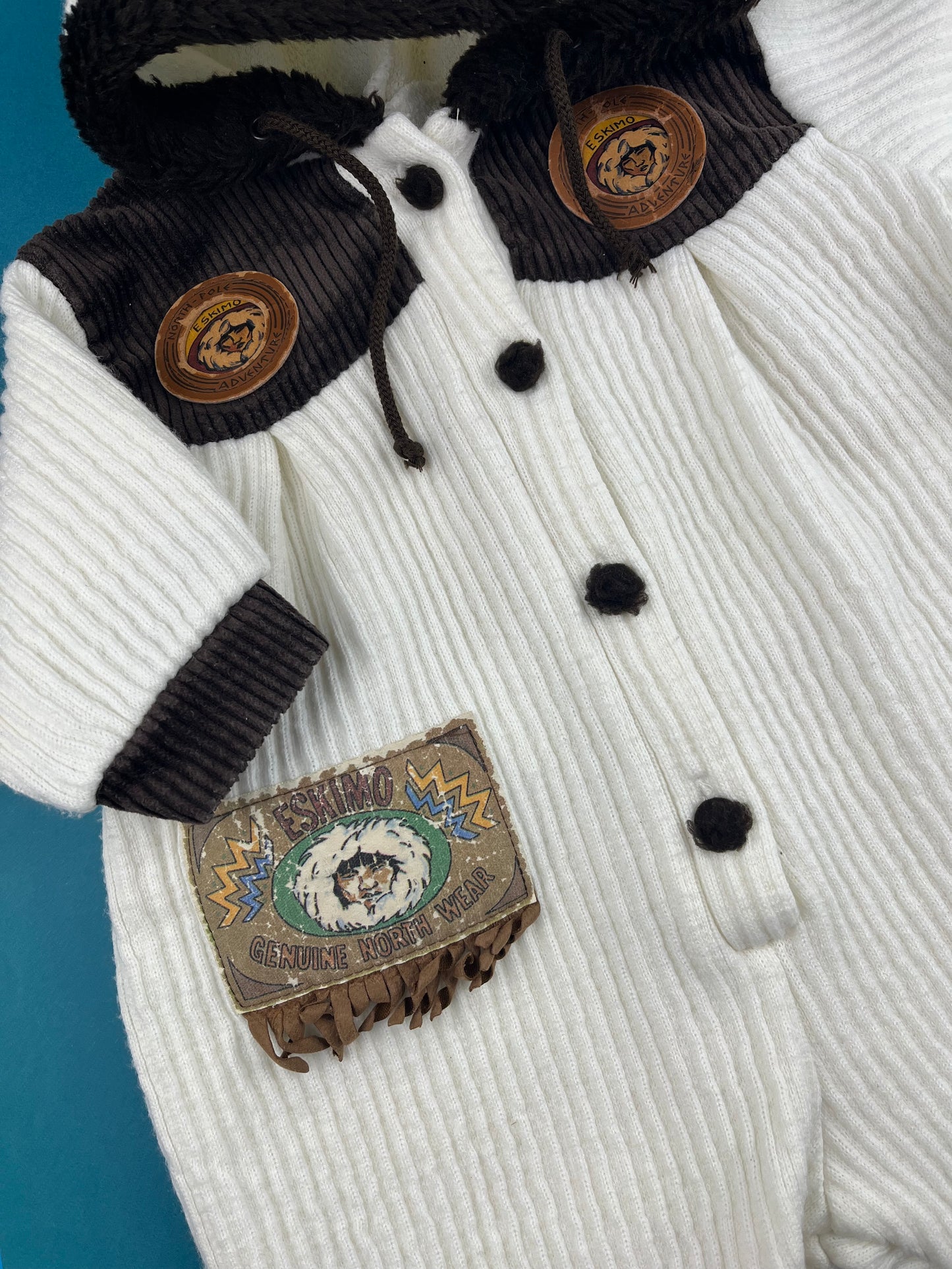 Combinaison à capuche épaisse vintage 6 mois