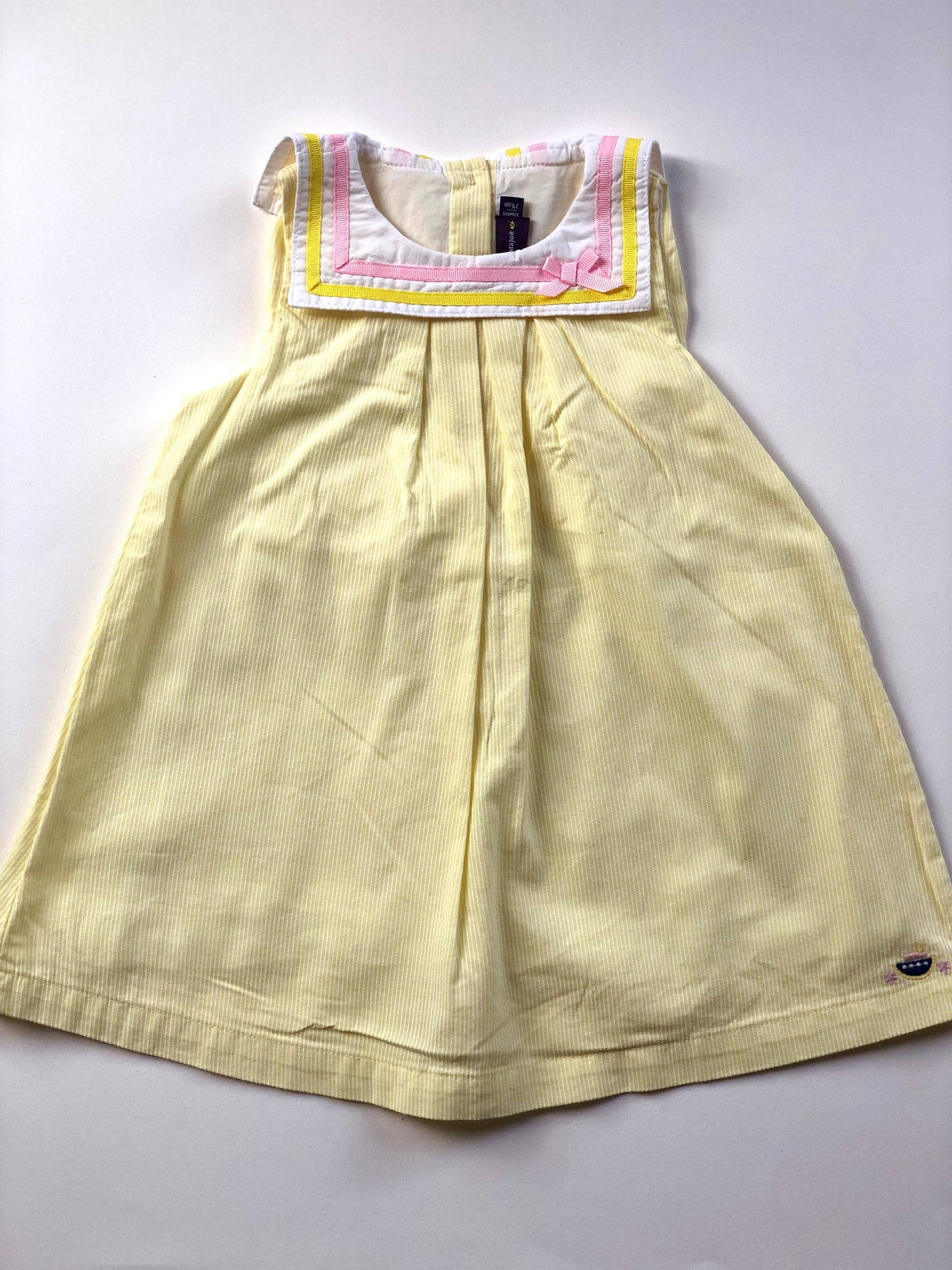 Robe avec col jaune et rose Sergent Major 12 mois
