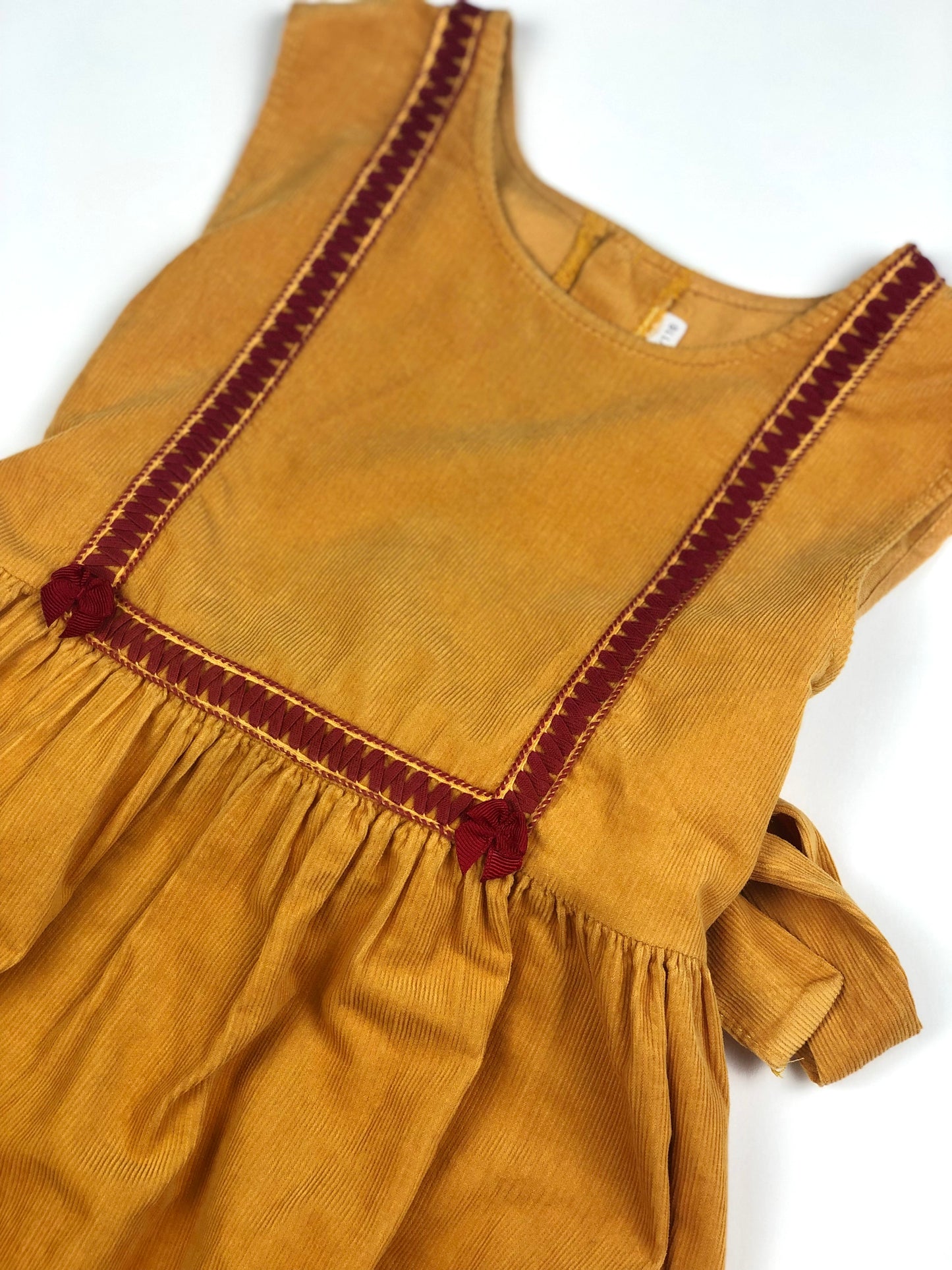 Robe en velours côtelé moutarde vintage Jodhpur 6 ans