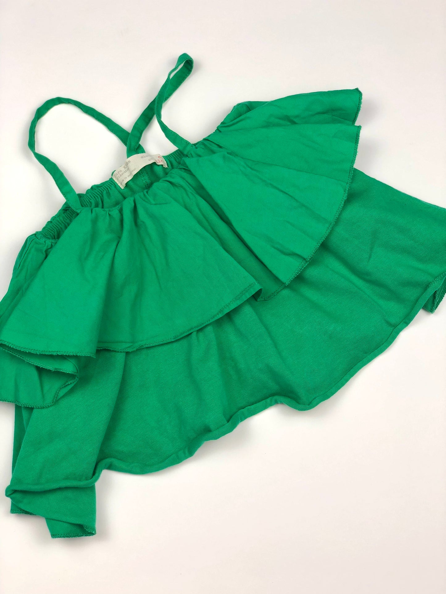 Débardeur à volants vert Zara 6 ans