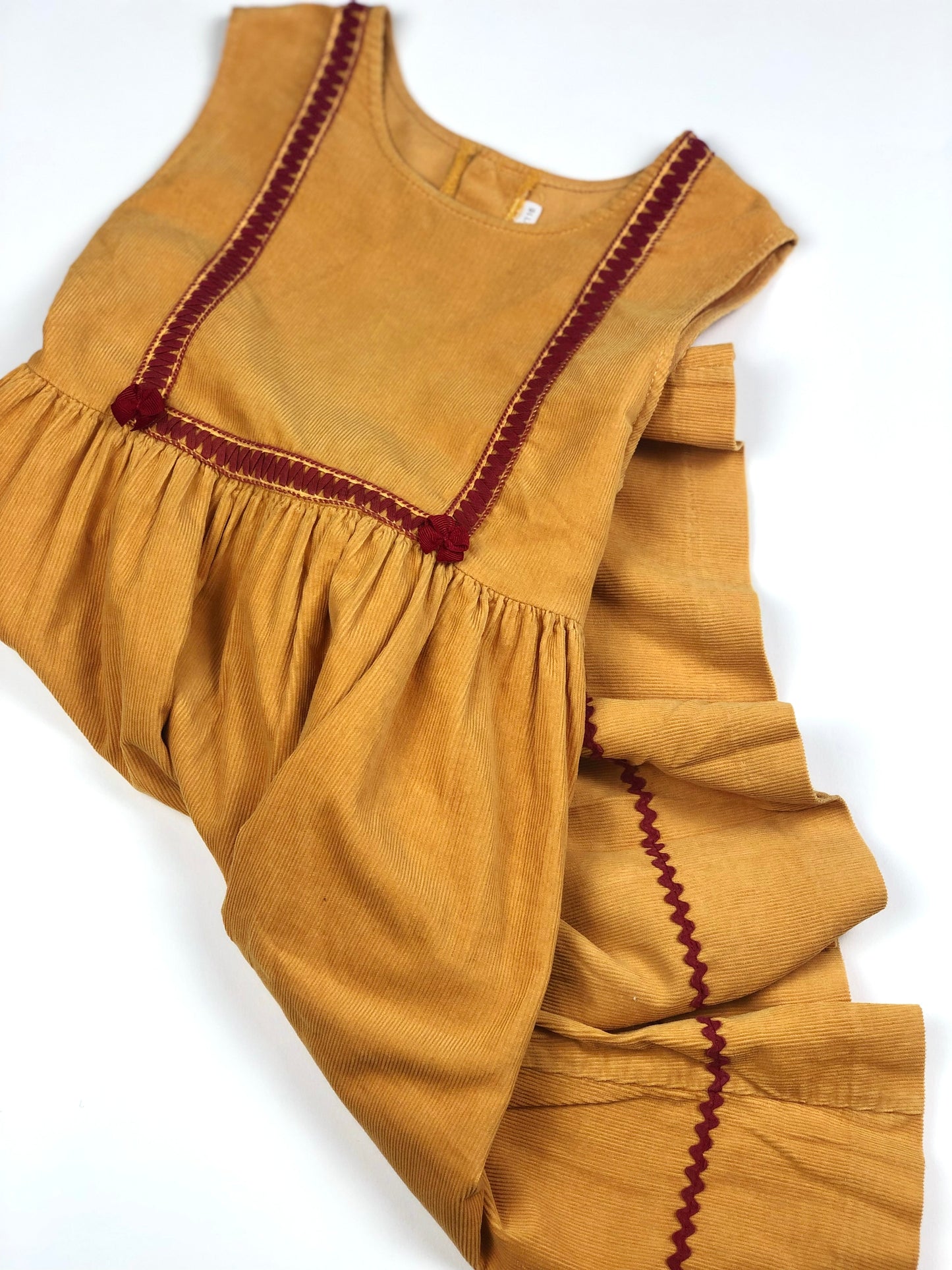 Robe en velours côtelé moutarde vintage Jodhpur 6 ans