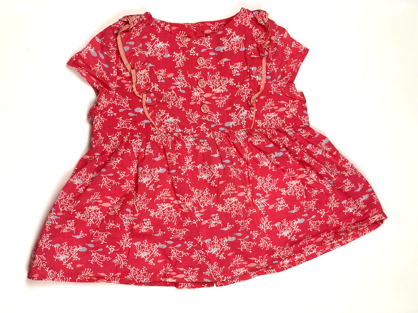 Blouse rose motifs poissons Sergent Major 9 mois