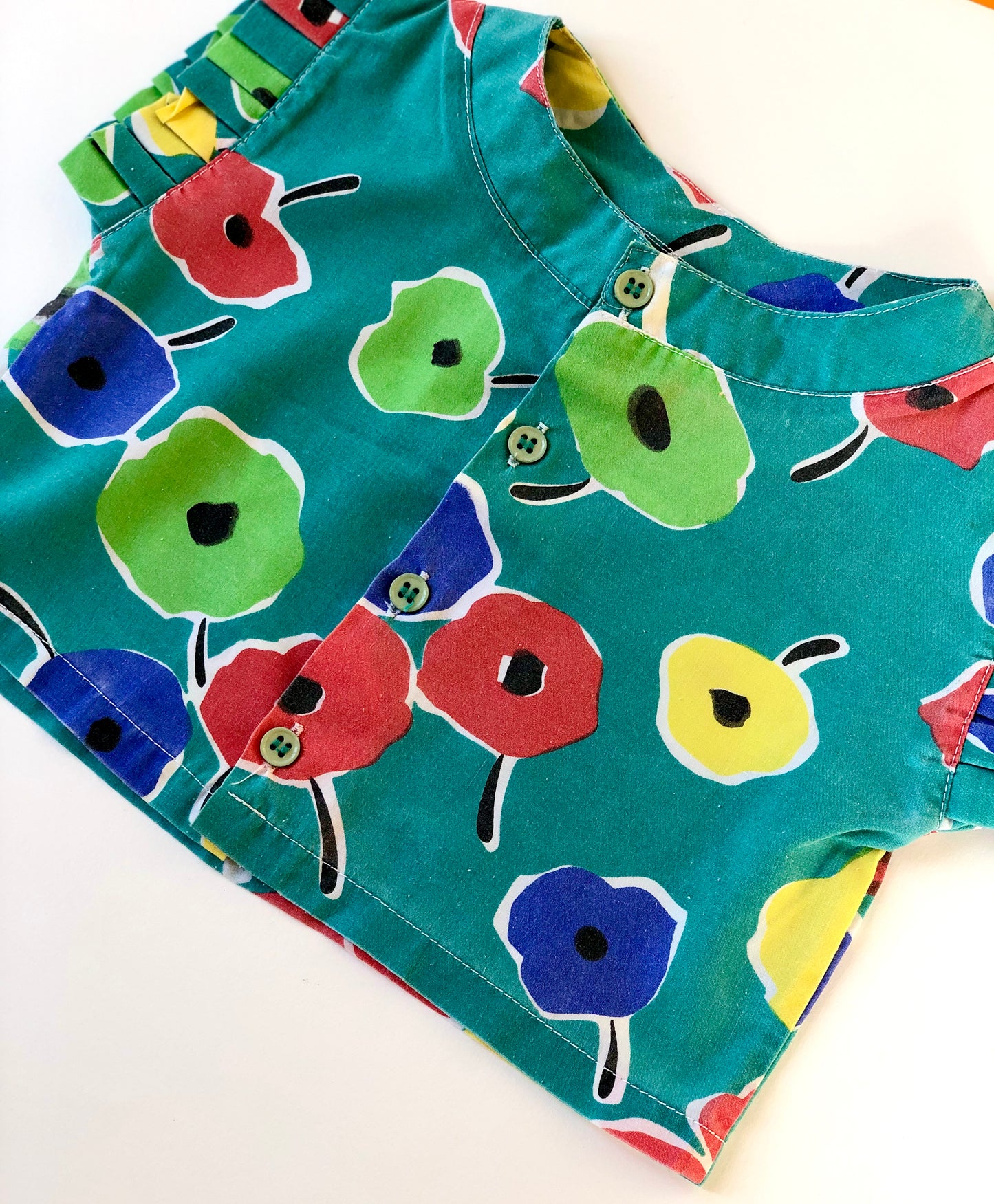 Ensemble t-shirt et short vintage à fleurs 3 ans