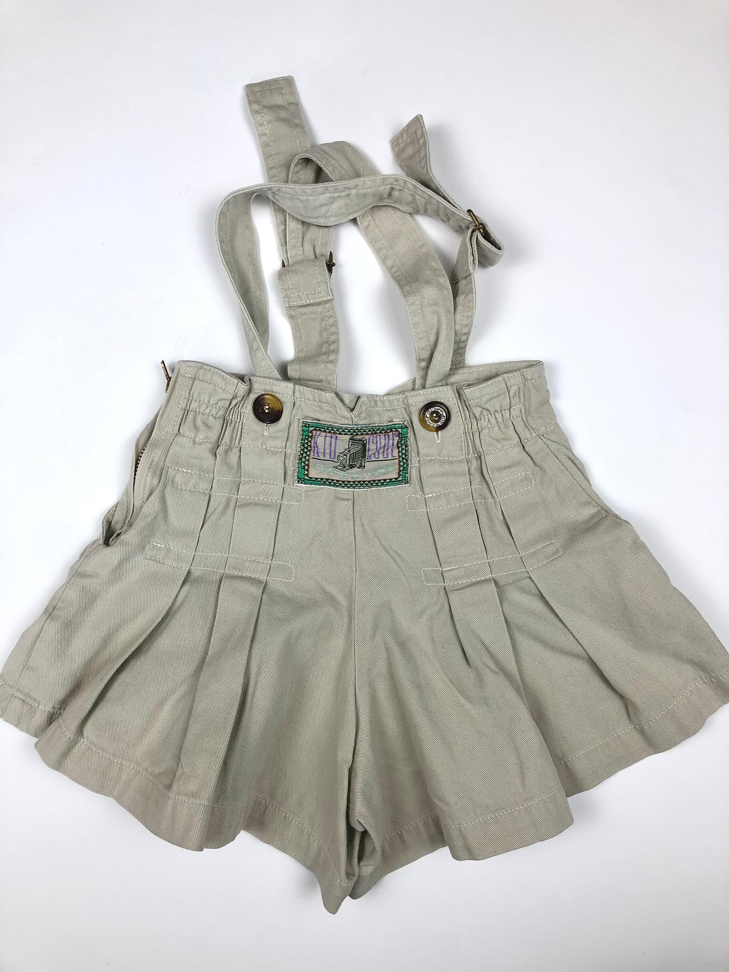 Short à bretelles vintage beige Kid Cool 2 ans