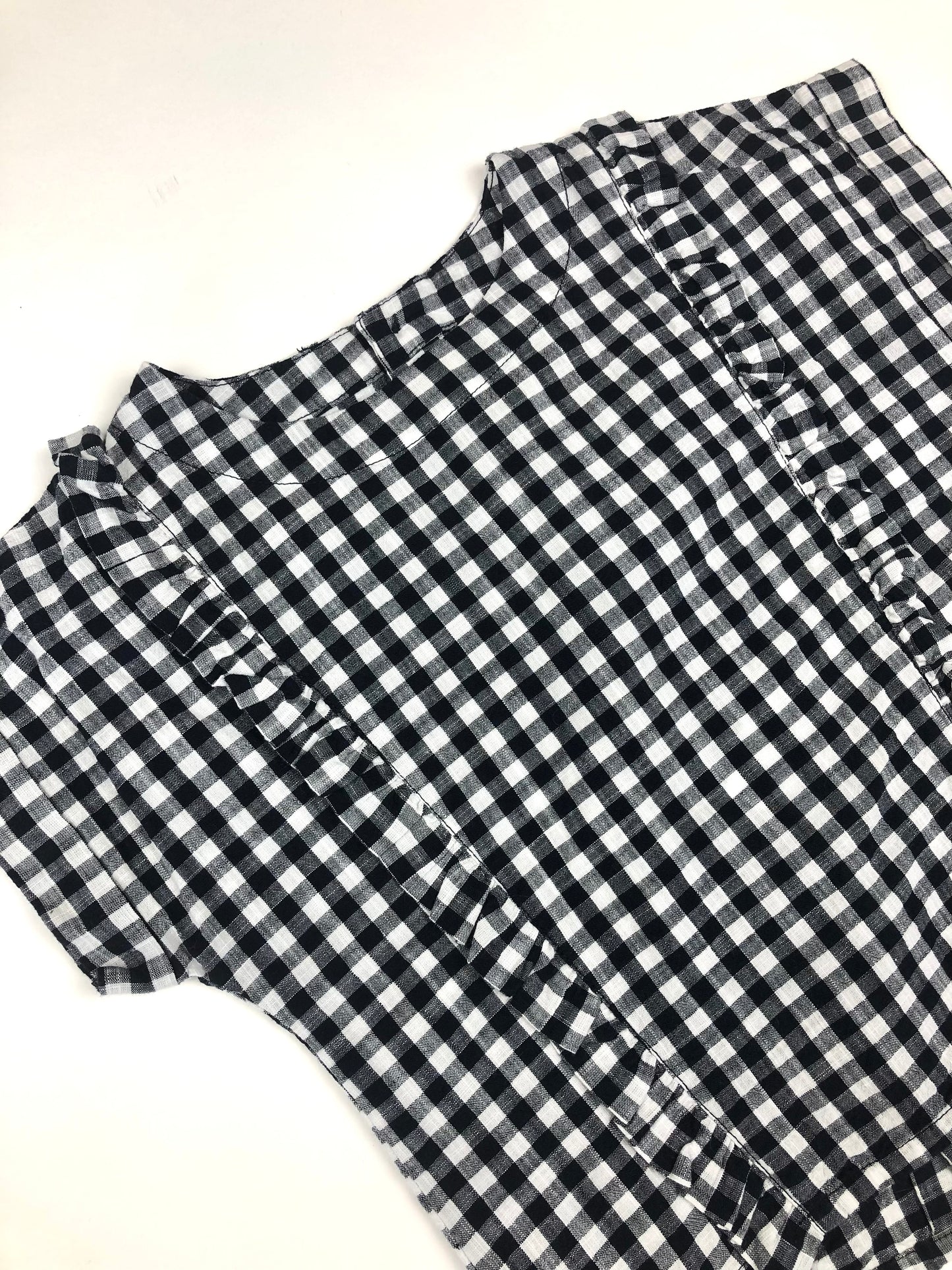 Blouse vichy noire et blanche Kiabi 12 mois