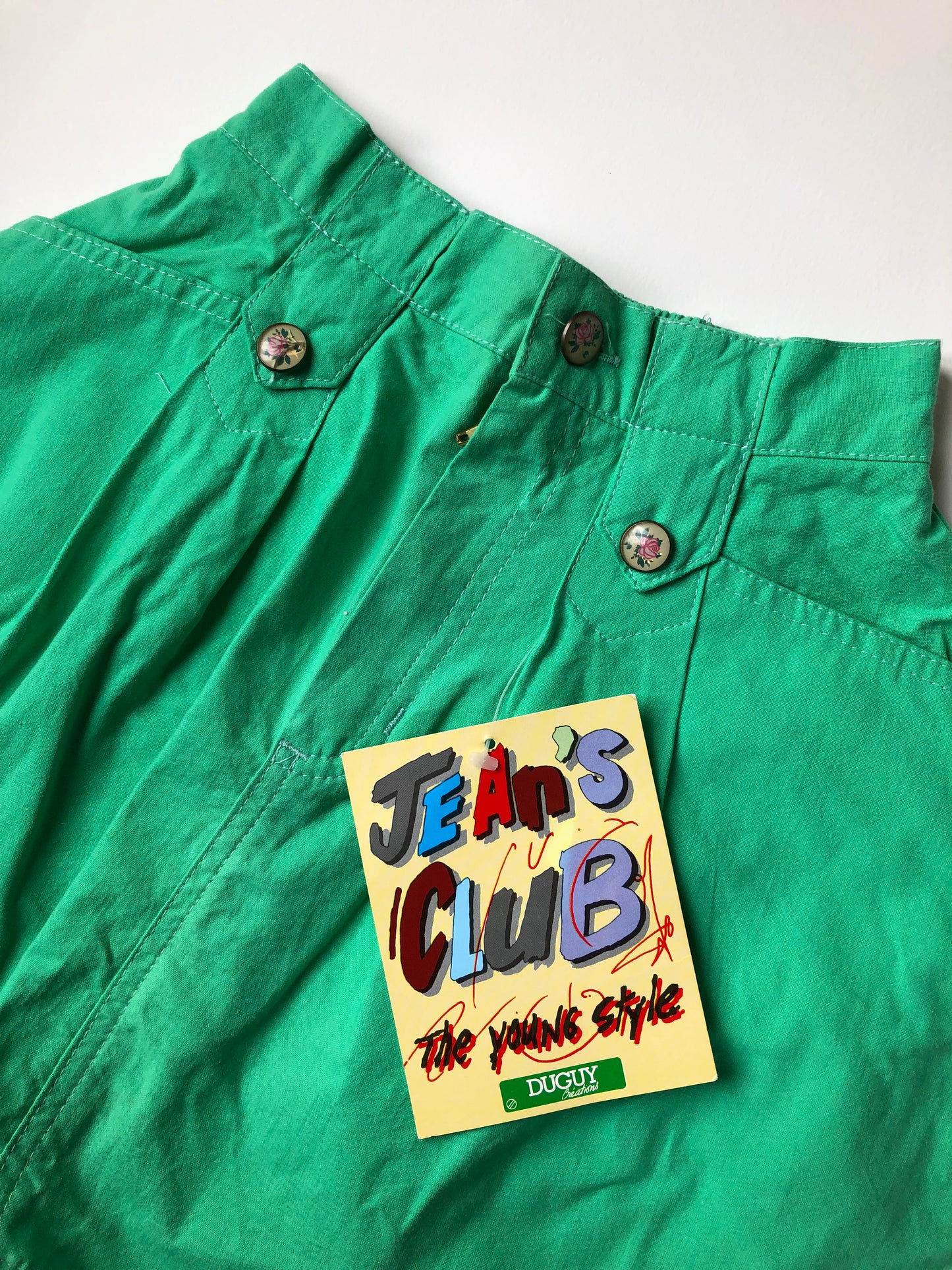 IMPARFAIT - Jupe vintage verte Jean’s Club 6 ans neuve