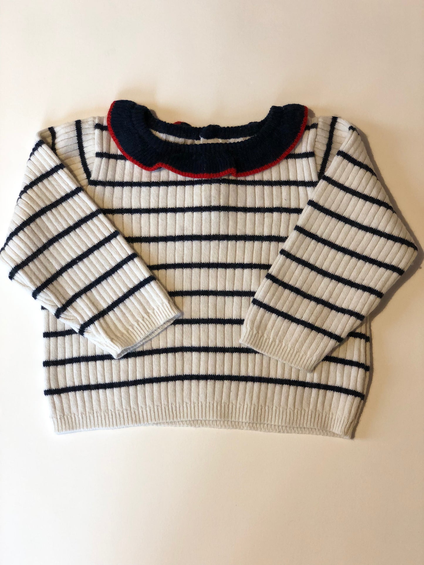 Pull marinière bleu et blanc Bout’chou 6 mois