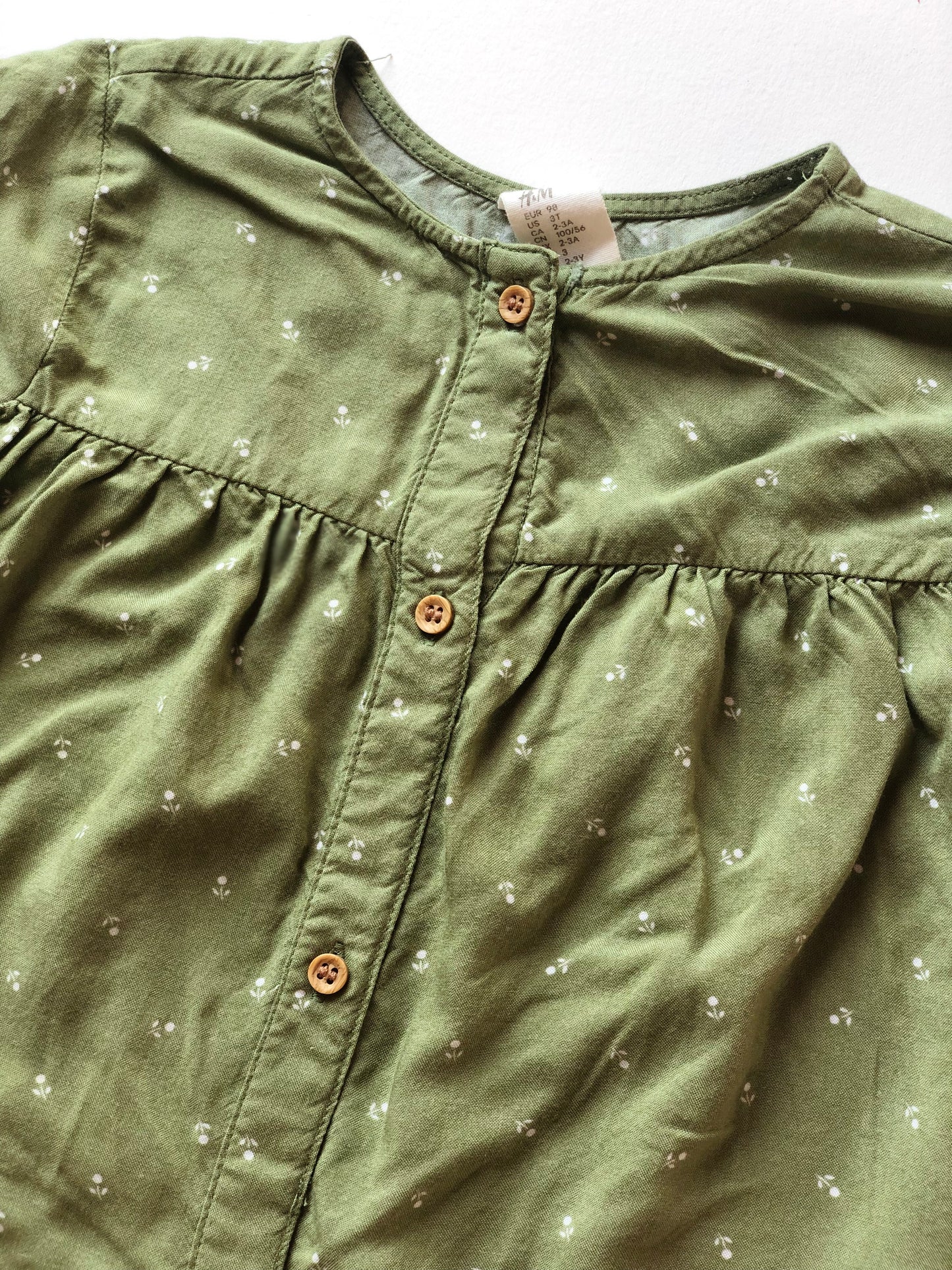 Blouse fleurie verte H&M 3 ans