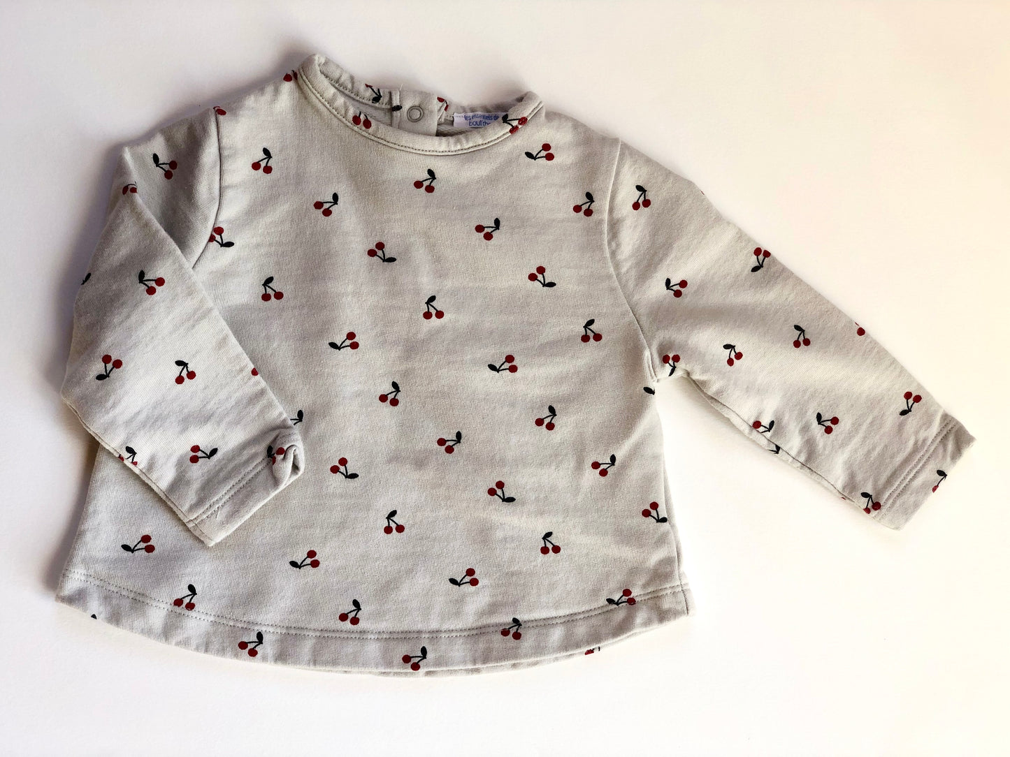 Pull gris motifs cerises Bout’chou 9 mois