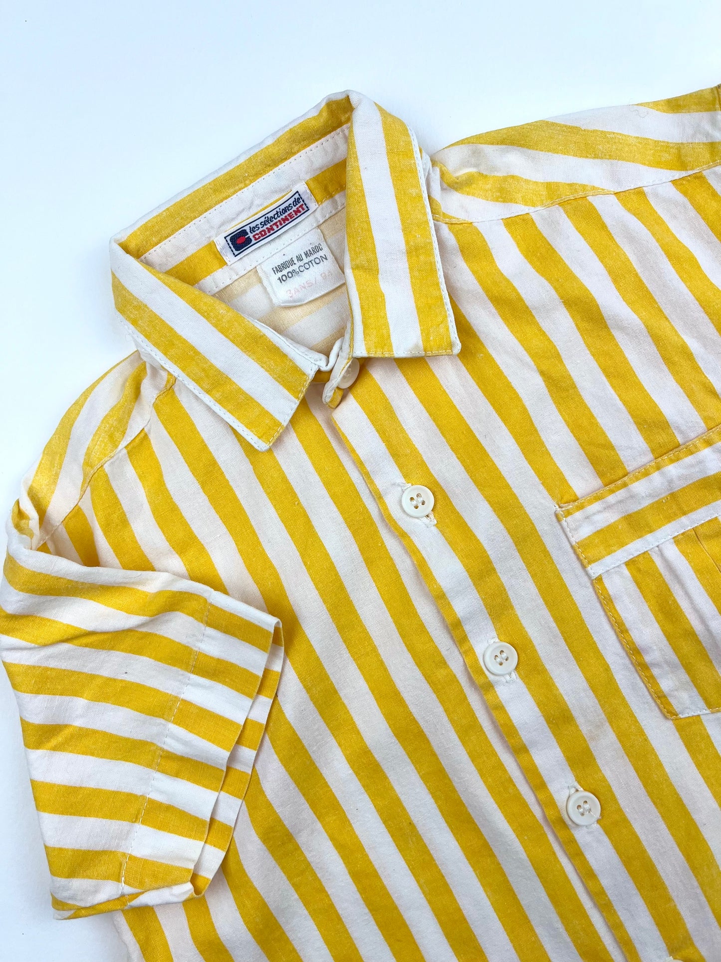 Chemise rayée vintage jaune 3 ans