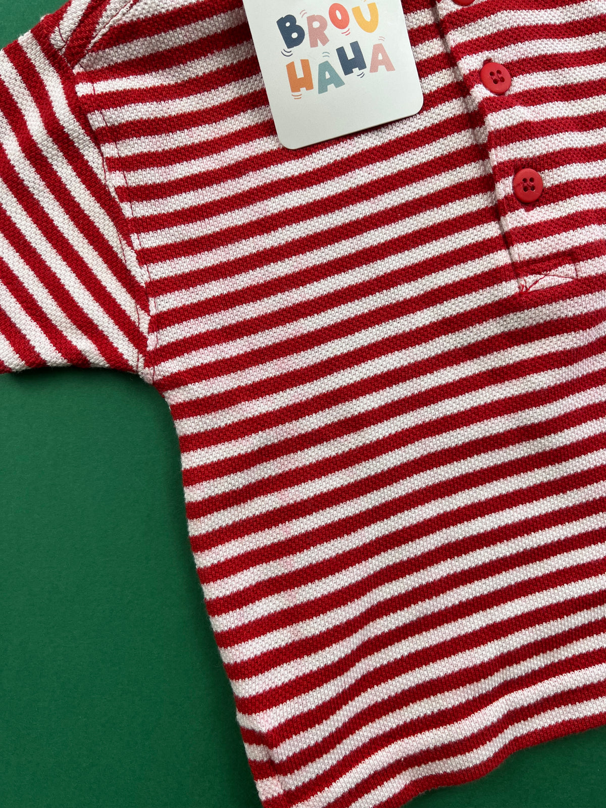 Imparfait Polo blanc et rouge vintage Du Pareil Au Même 6 mois