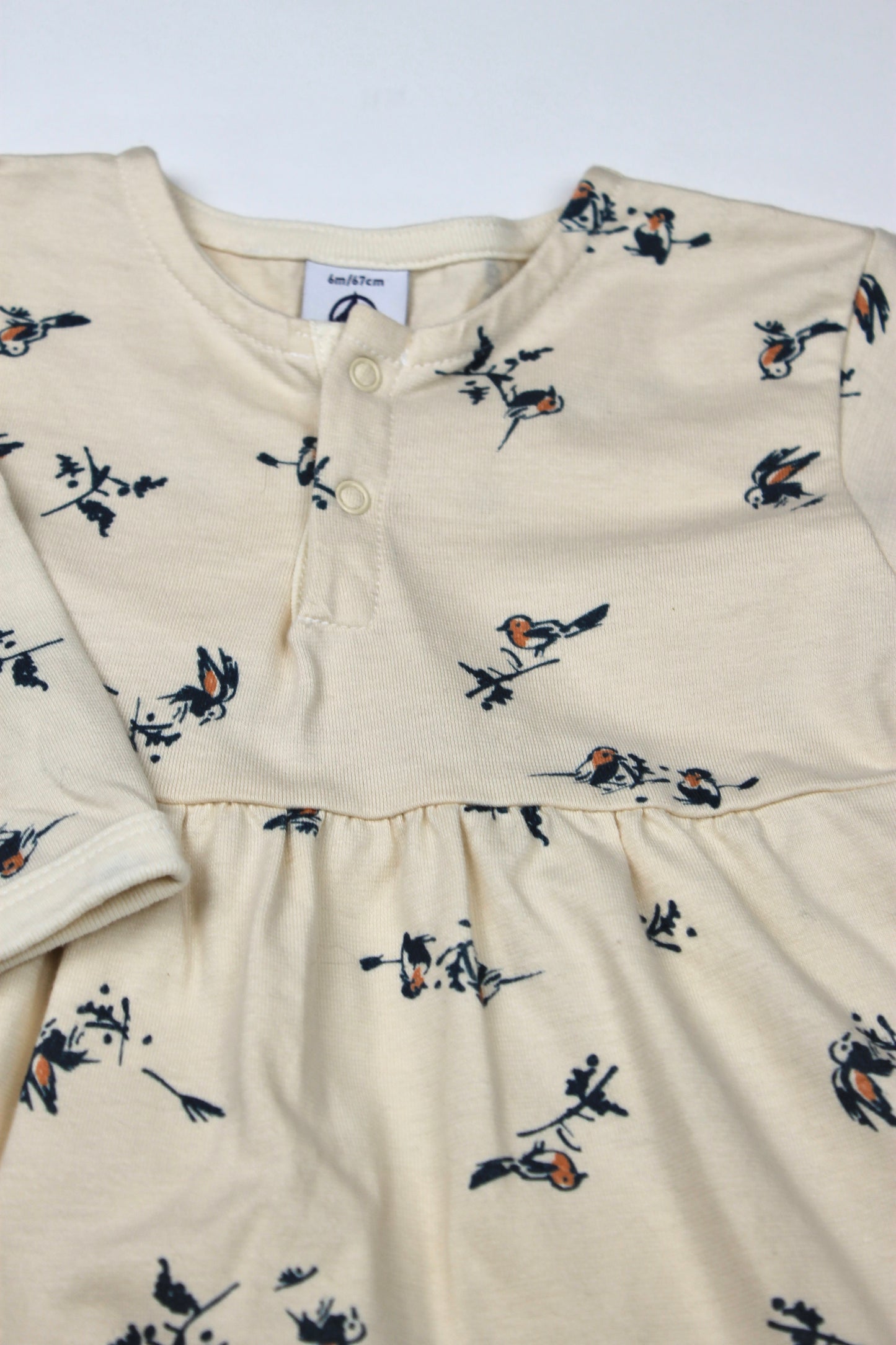 Robe motifs oiseaux Petit Bateau 6 mois
