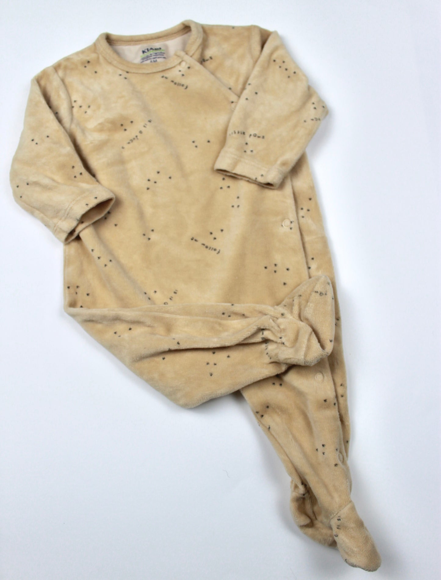 Pyjama en velours beige Kiabi 6 mois