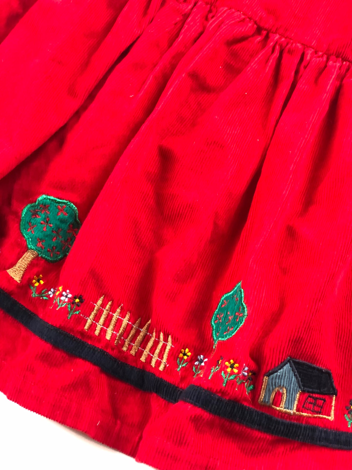 Robe en velours côtelé rouge vintage Bout’chou 18 mois