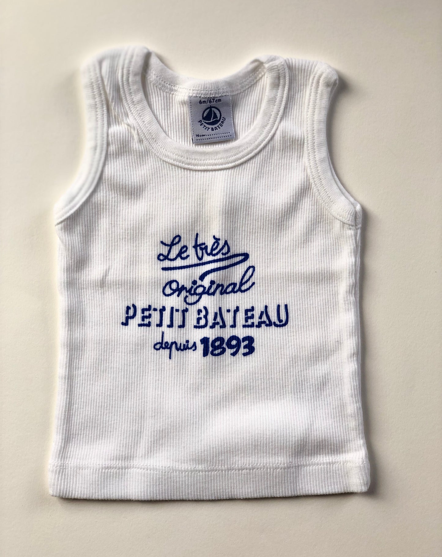 Débardeur blanc Petit Bateau 6 mois