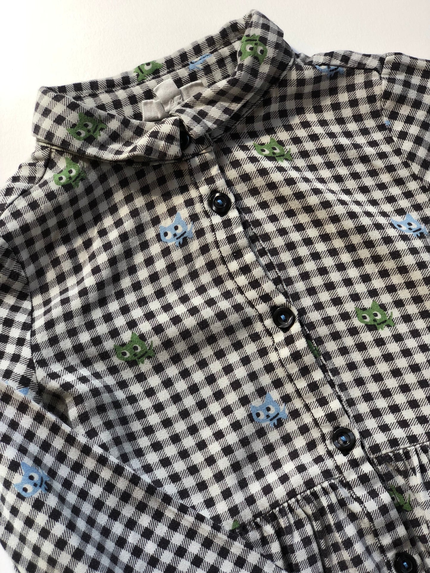 Robe en vichy motifs chats Cuddles & Smiles 2 ans