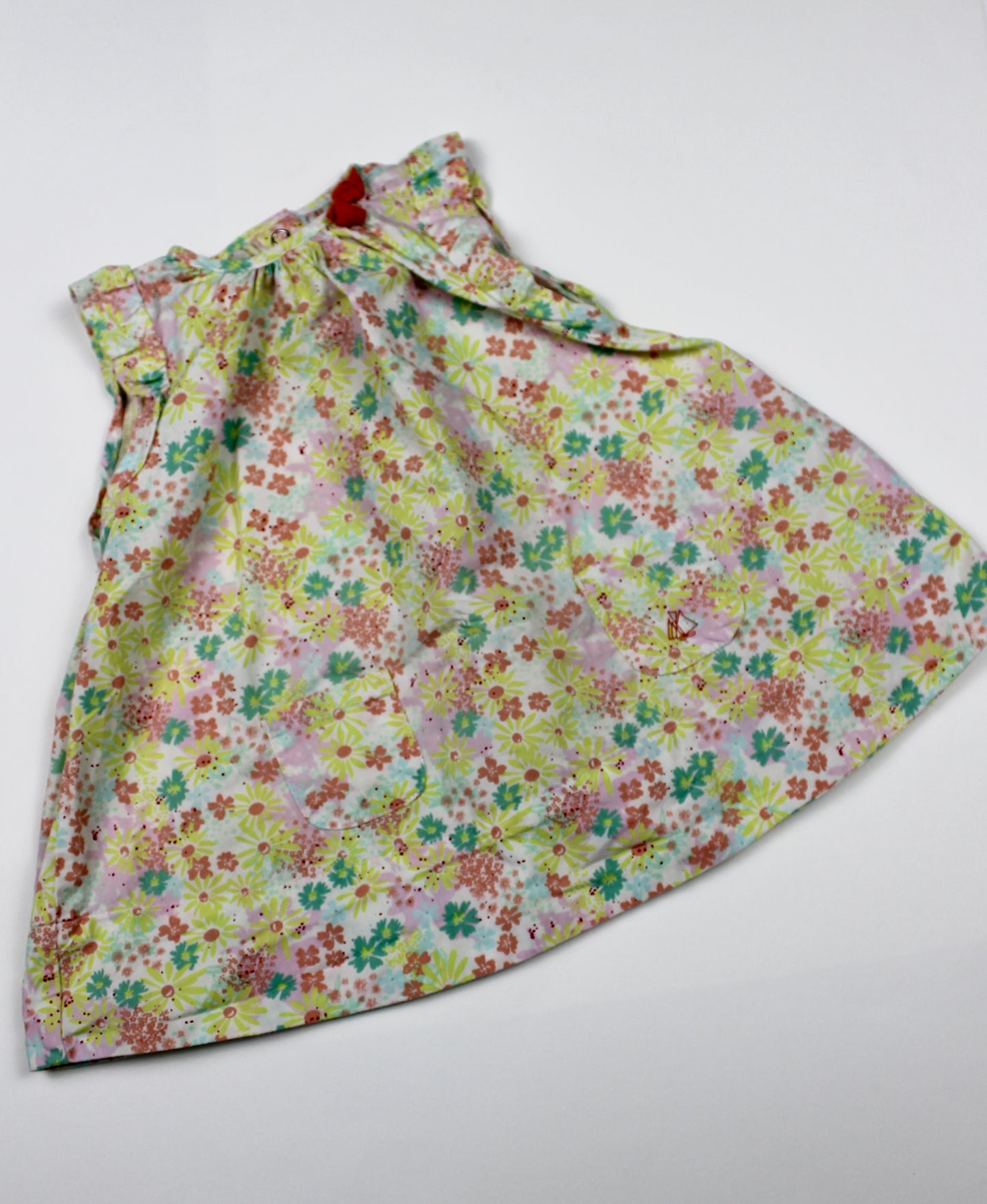 Robe à fleurs jaune et rose Petit Bateau 6 mois