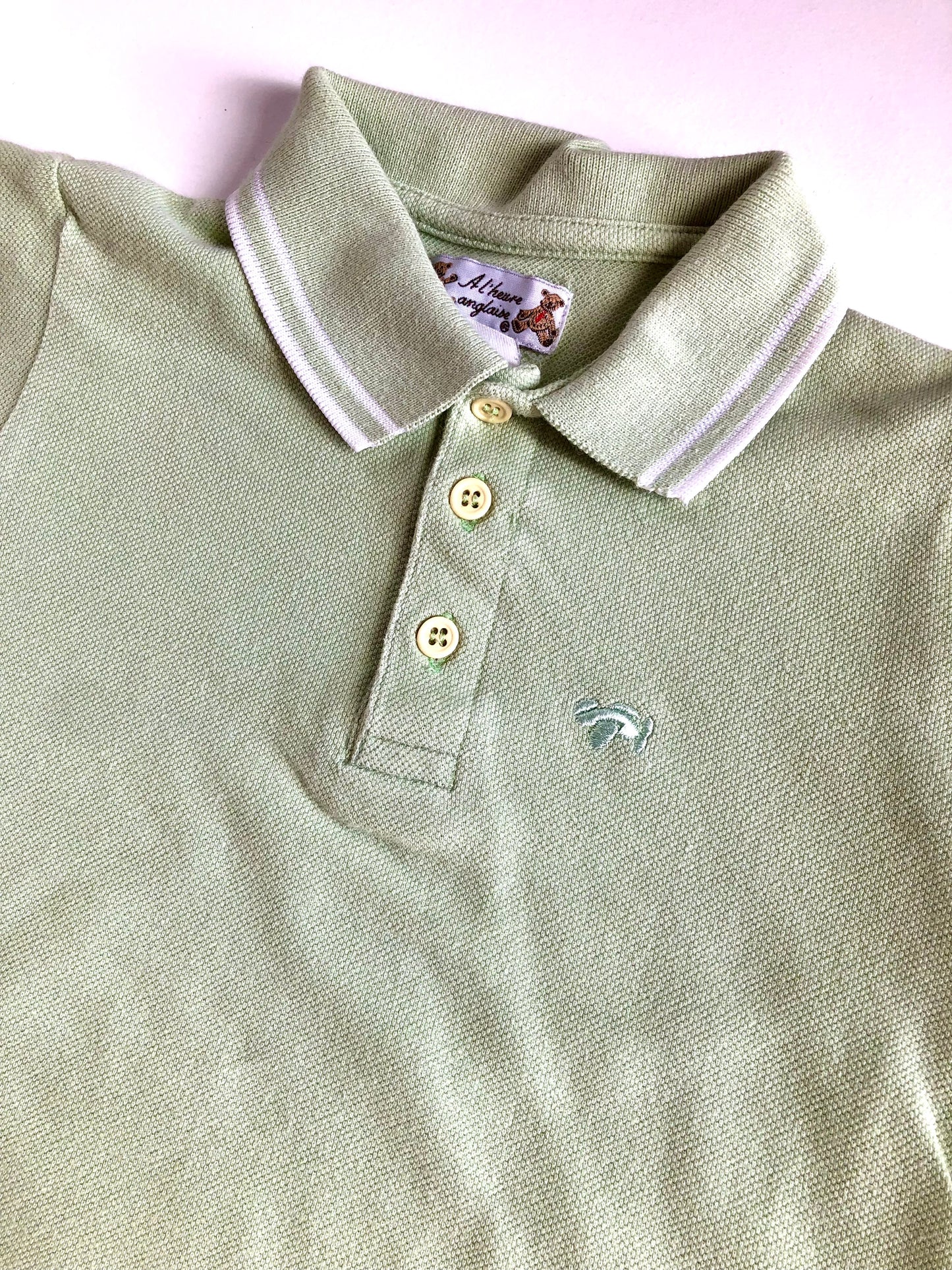 Polo vert À l’heure anglaise vintage 2 ans