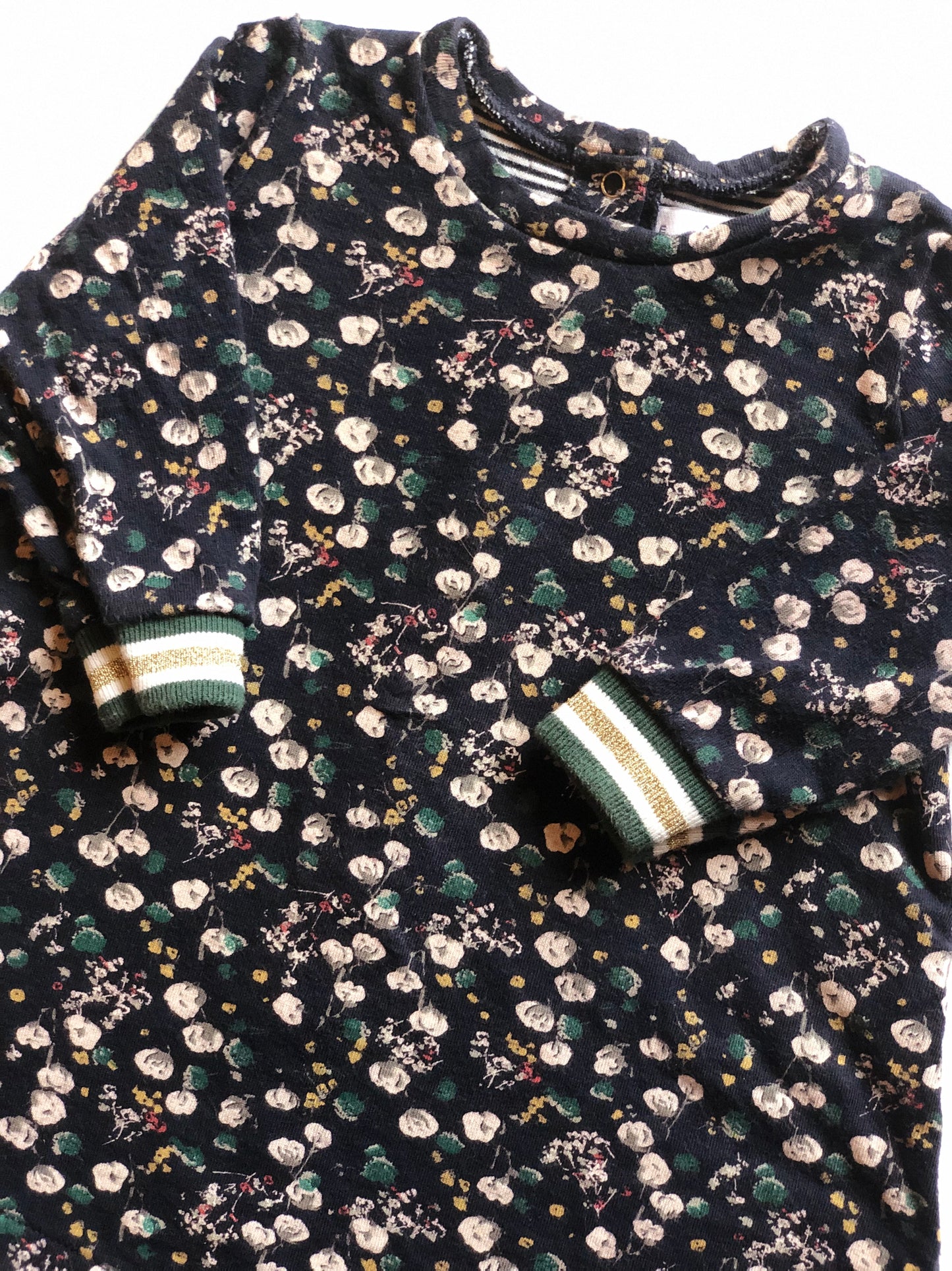 Robe à fleurs bleu marine Petit Bateau 6 mois