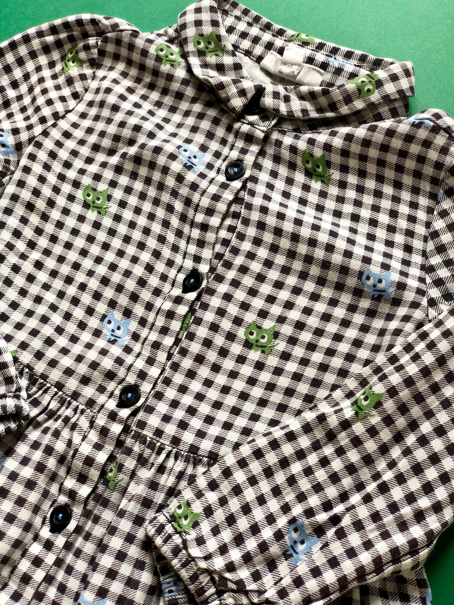 Robe en vichy motifs chats Cuddles & Smiles 2 ans