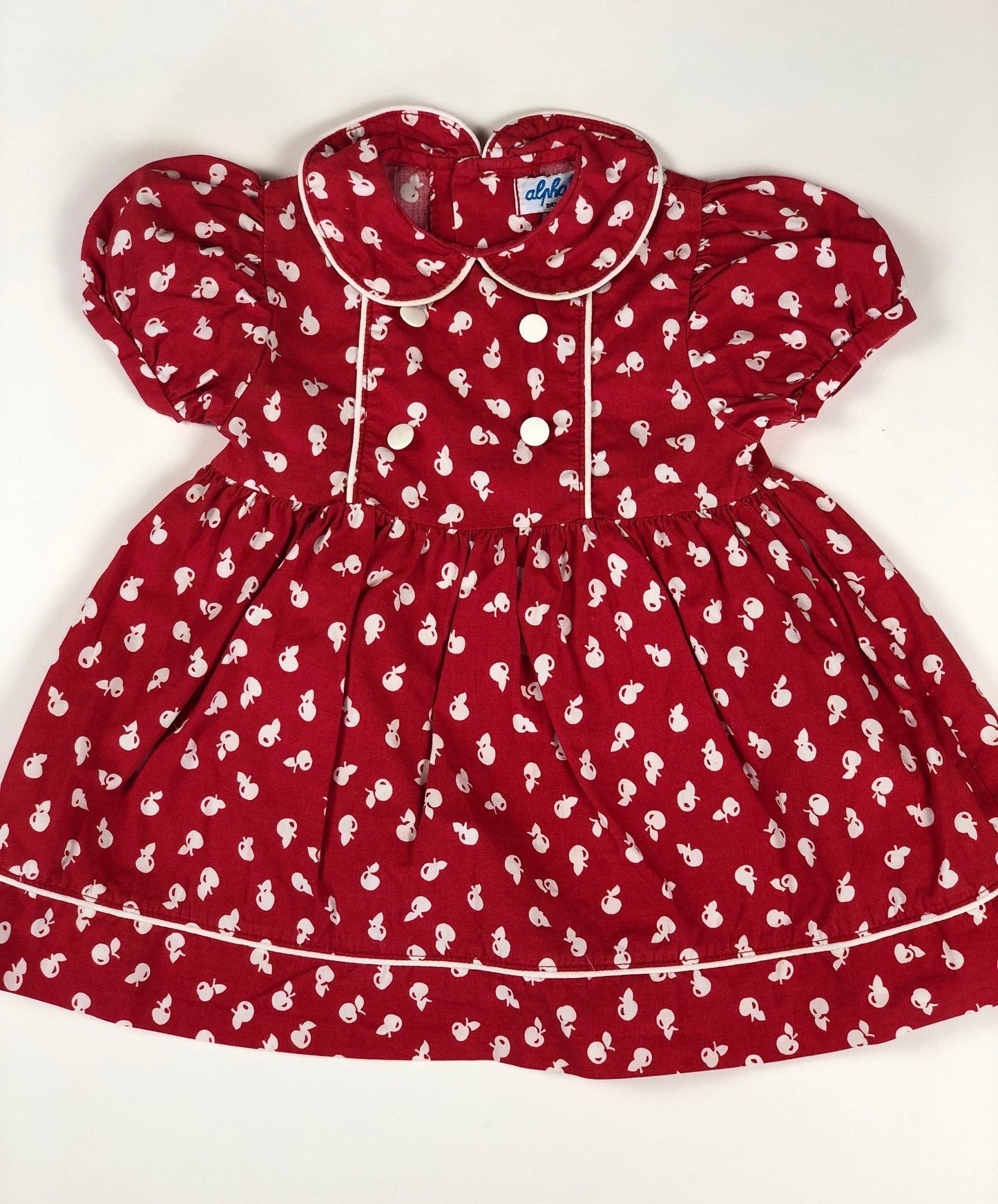 Robe rouge vintage Alphabet 6 mois