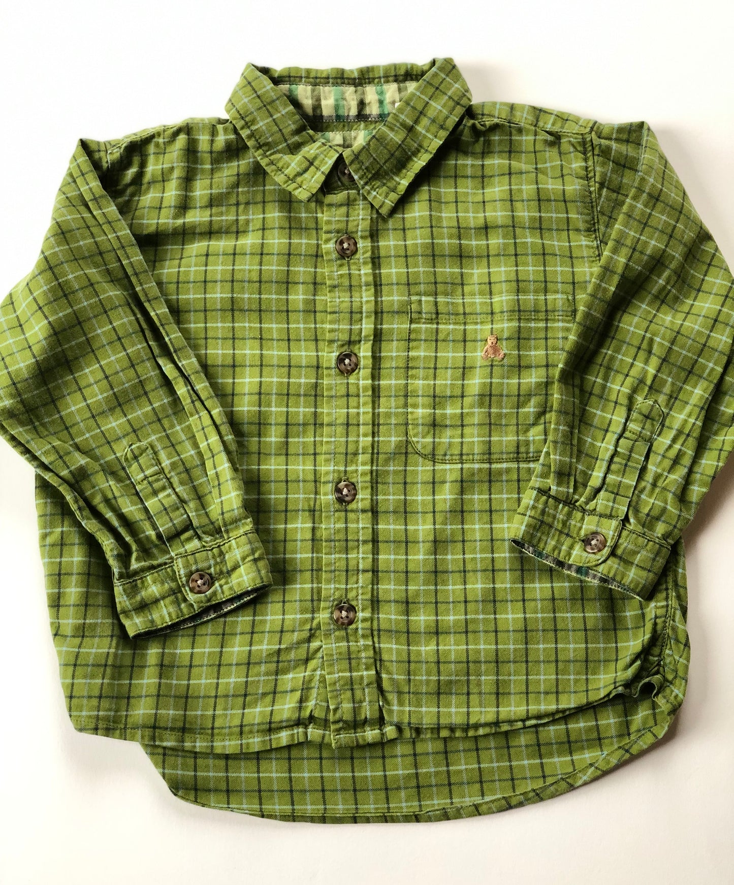 Chemise à carreaux verte Baby Gap 2 ans