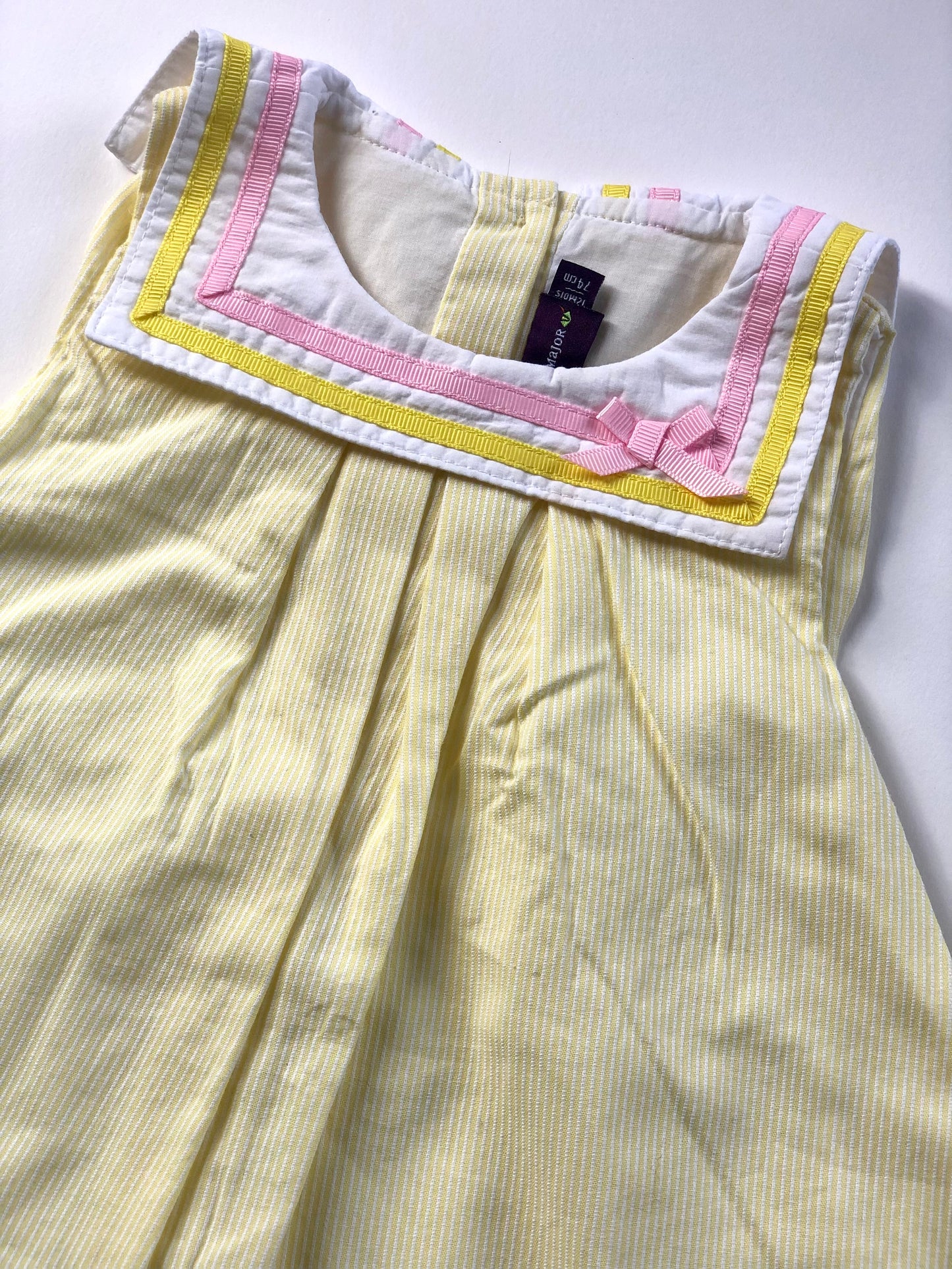 Robe avec col jaune et rose Sergent Major 12 mois
