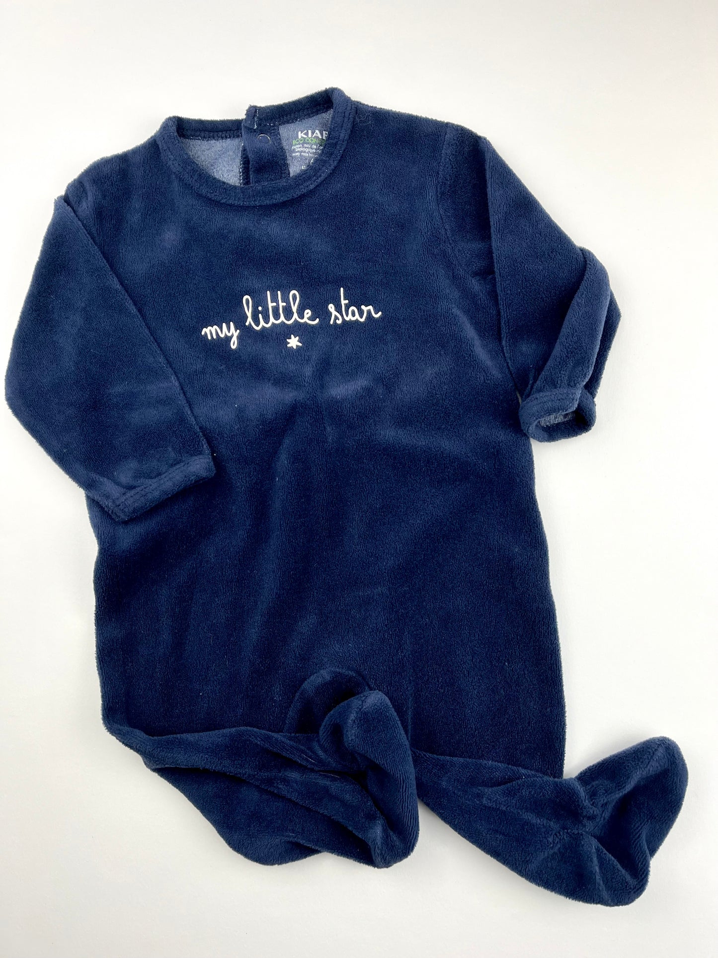 Pyjama en velours bleu marine Kiabi 6 mois