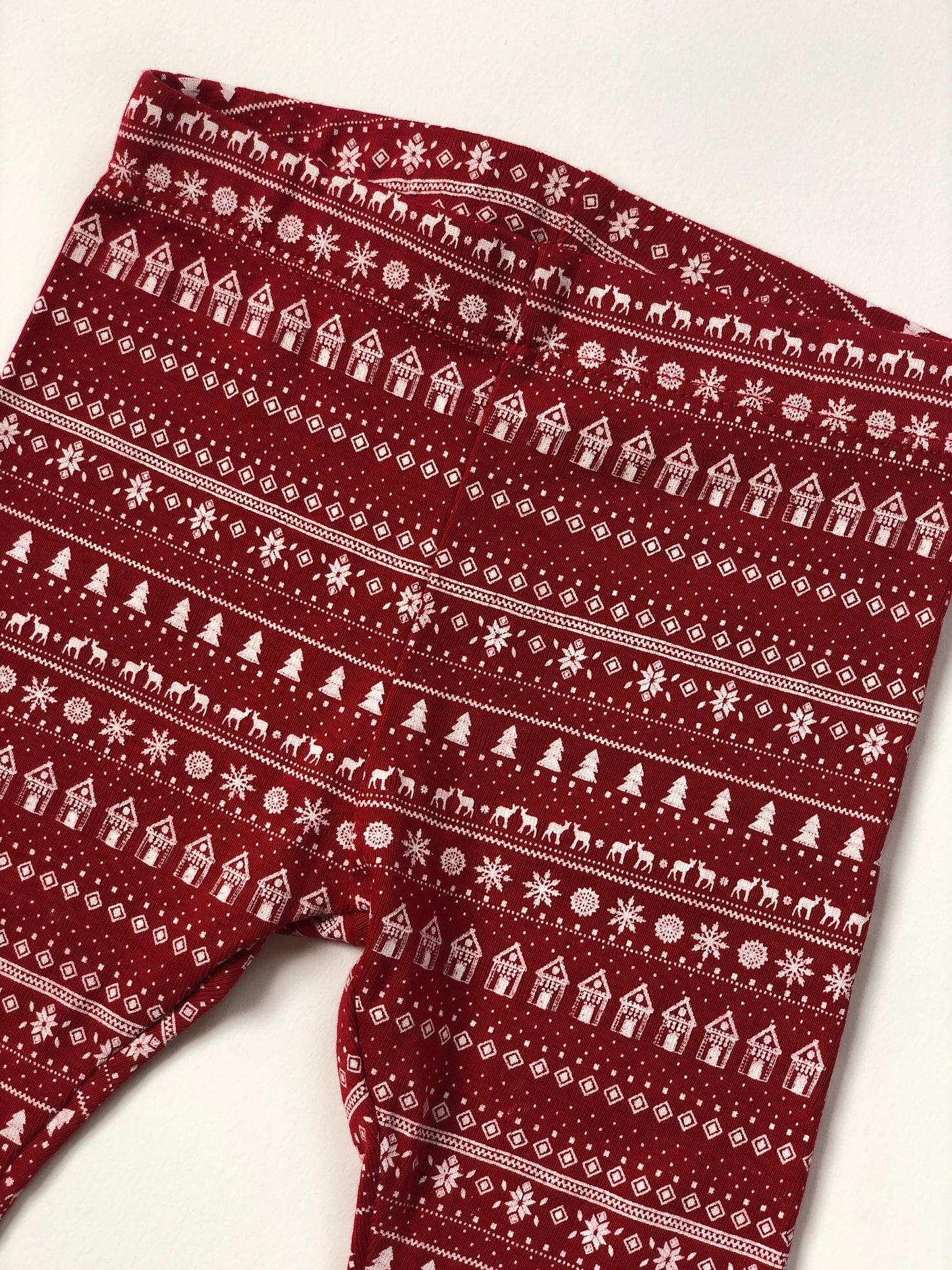 Legging de Noël rouge et blanc Kiabi 12 mois