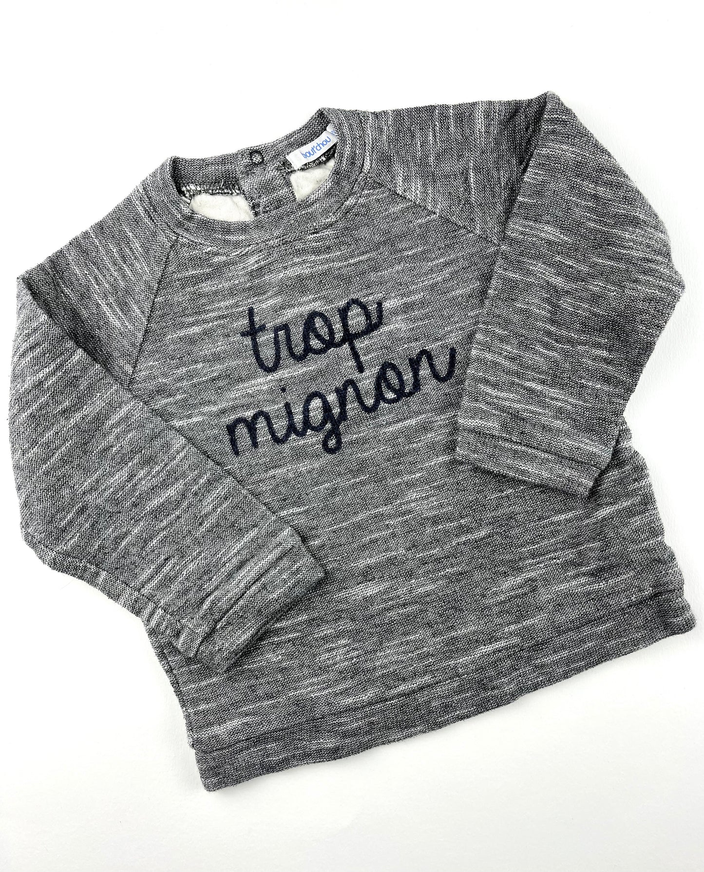 Pull en mailles gris Bout’chou 18 mois