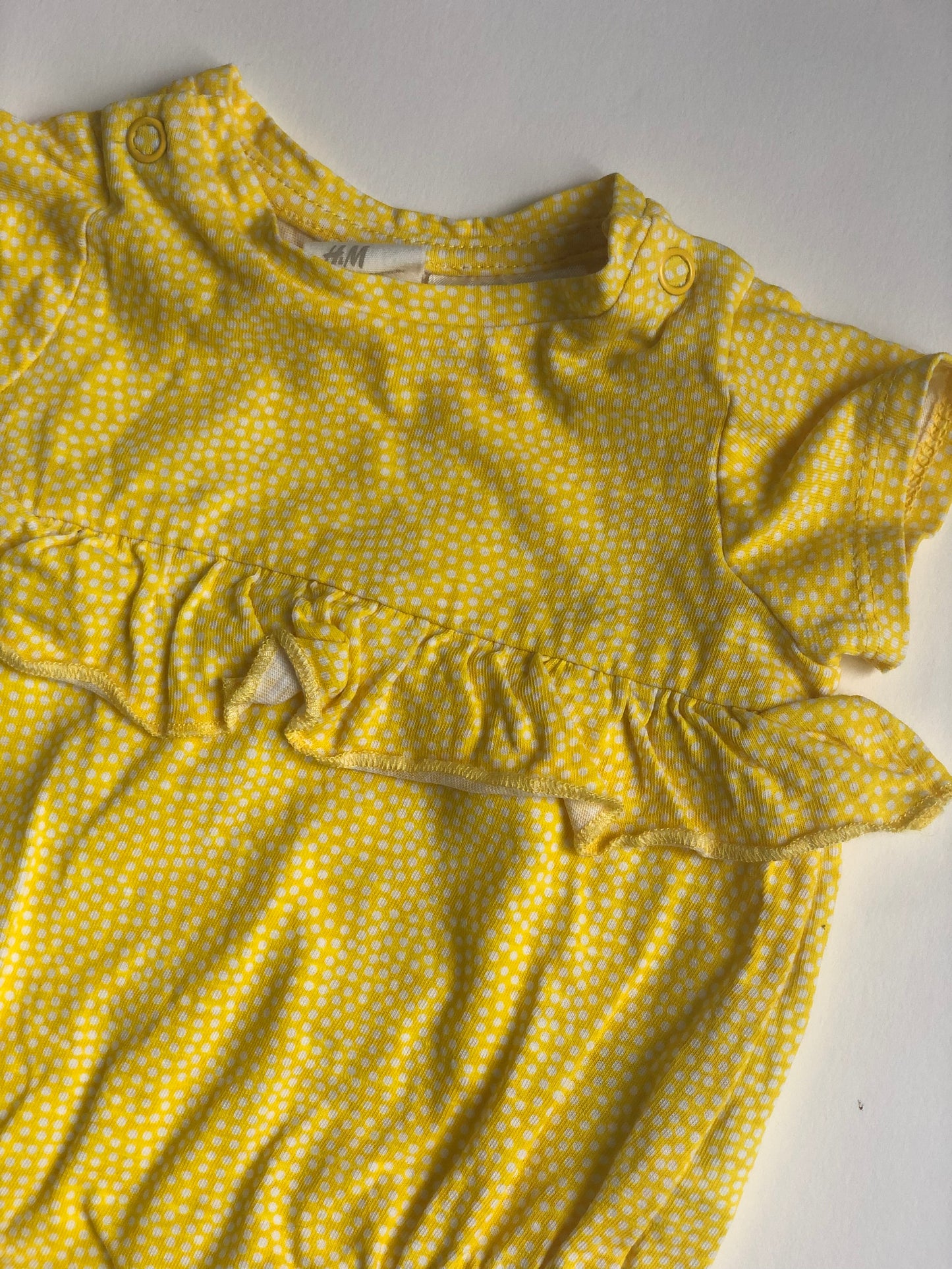 Barboteuse jaune à pois H&M 1 mois - 56 cm