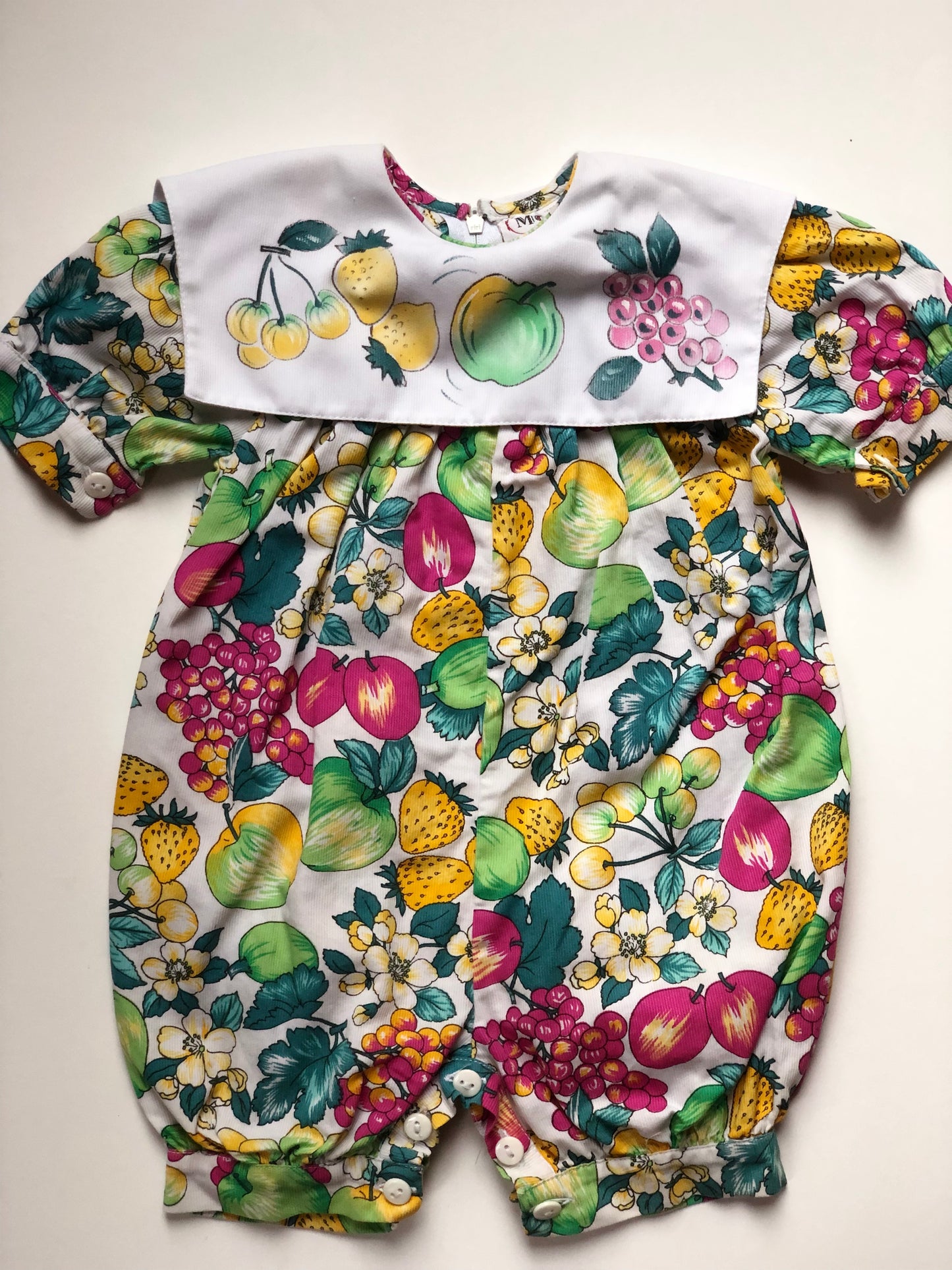 Barboteuse motifs fruits vintage Monica 1 mois