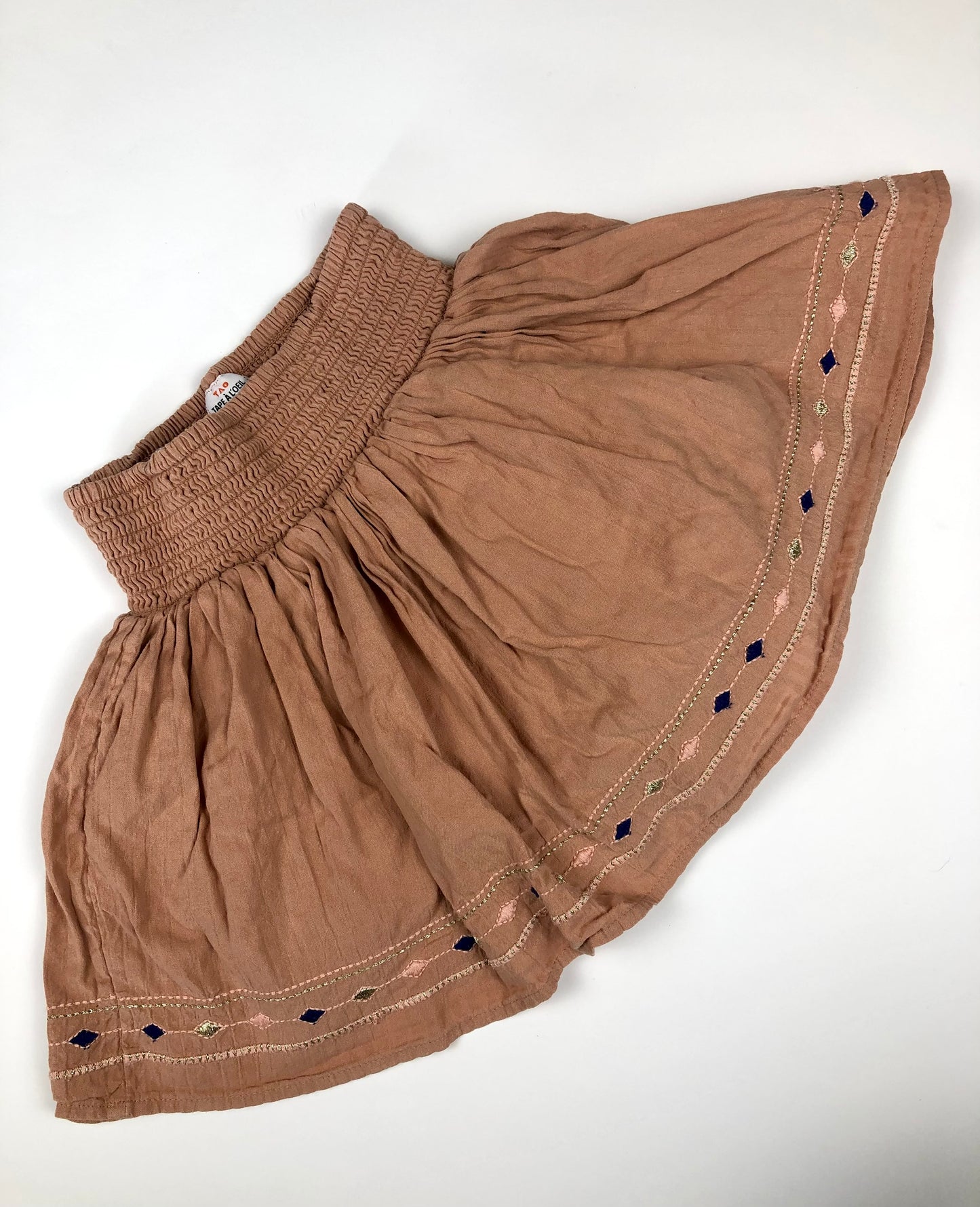 Jupe brodée vieux rose Tape à l’Oeil 5 ans