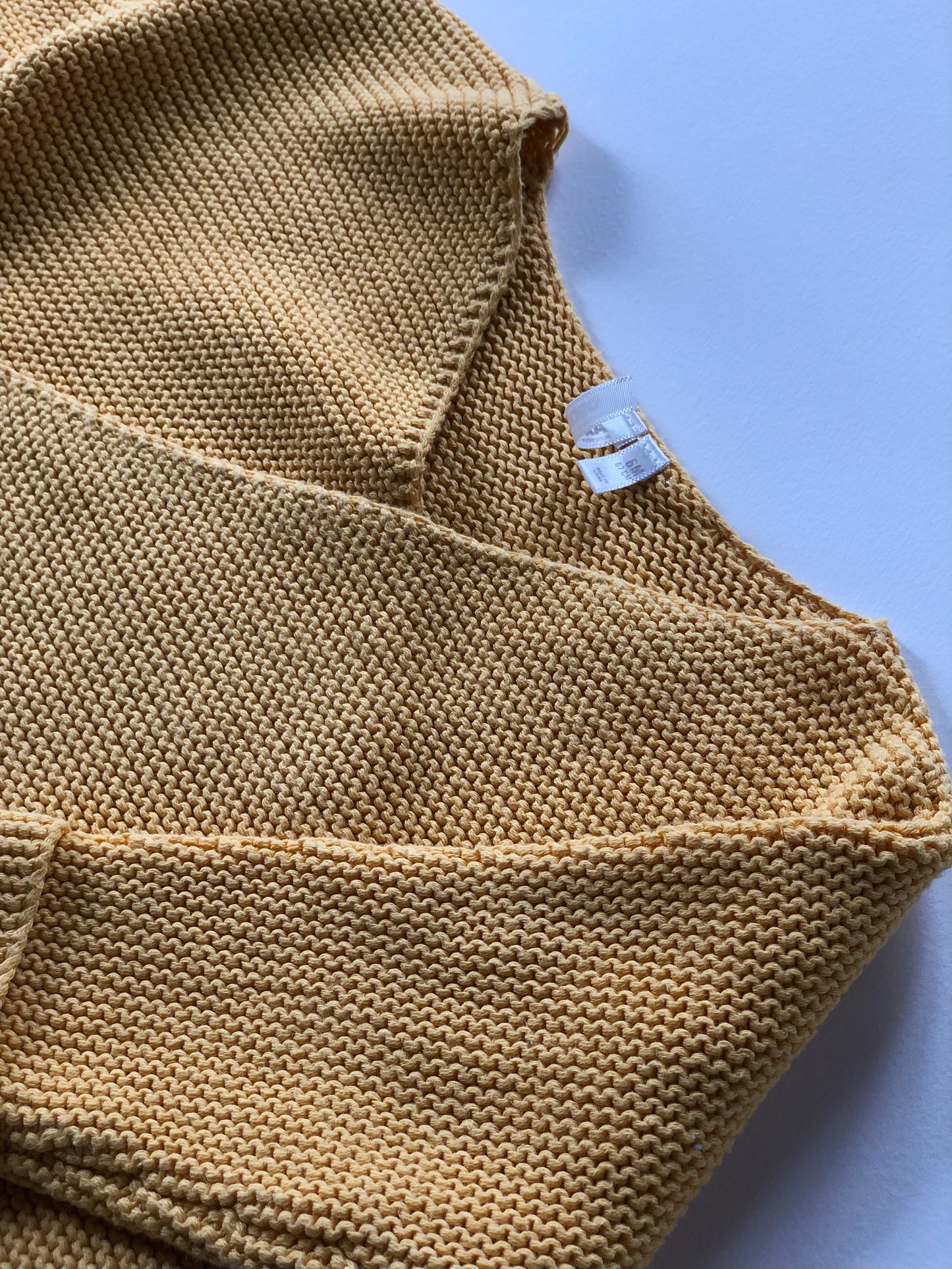 Gilet en mailles cache-cœur jaune moutarde Orchestra 6 mois