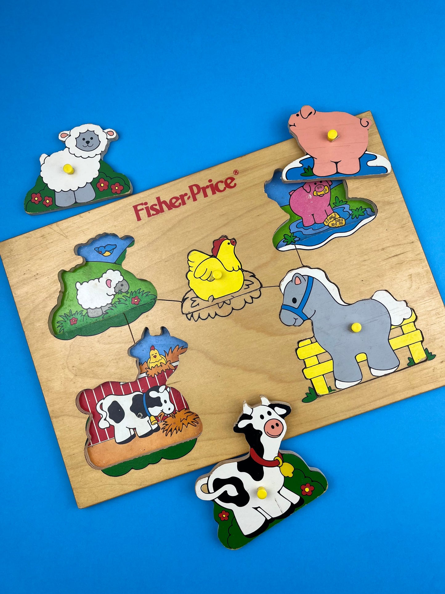 Puzzle bois vintage Fisher-Price