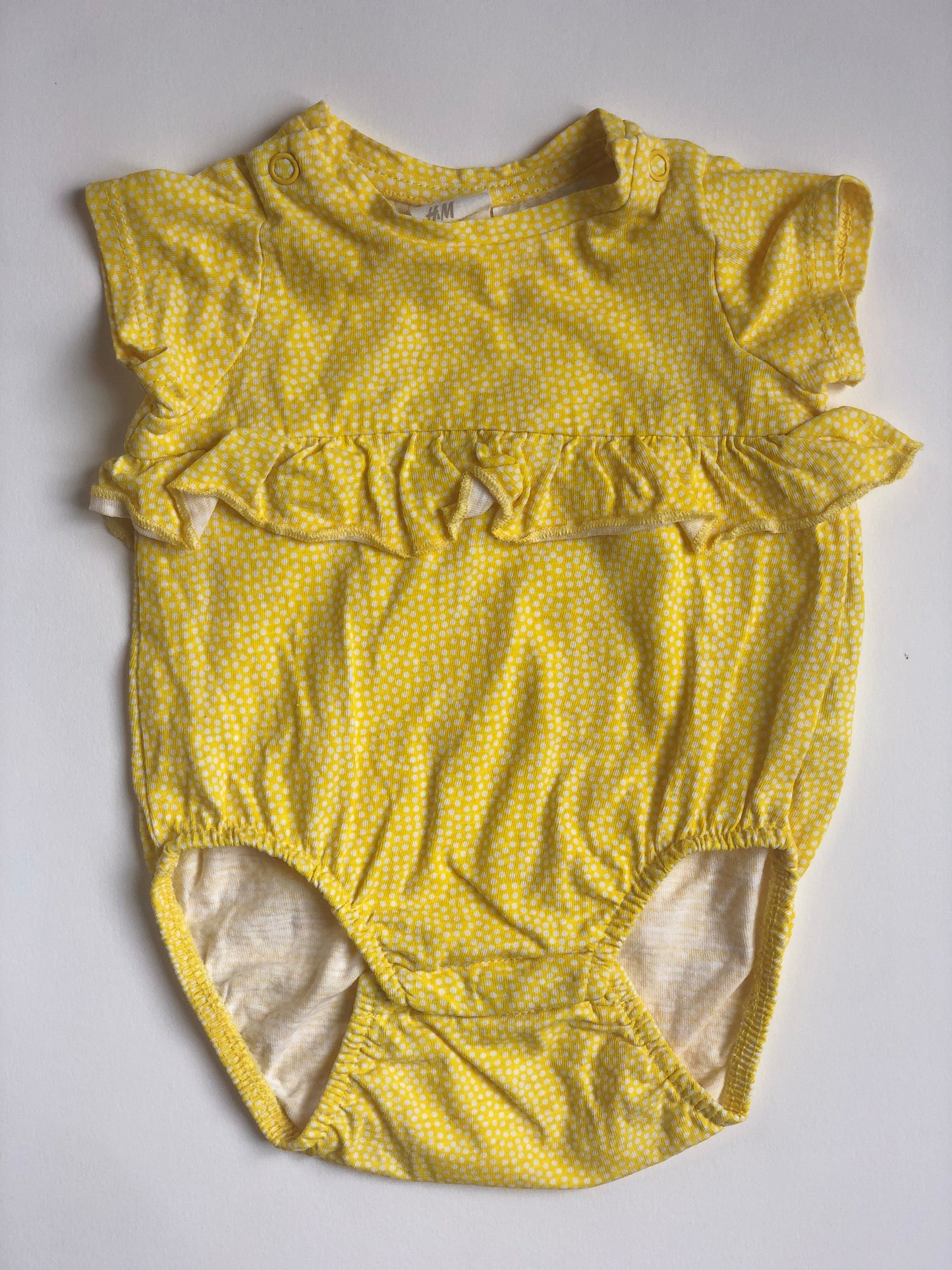 Barboteuse jaune à pois H&M 1 mois - 56 cm