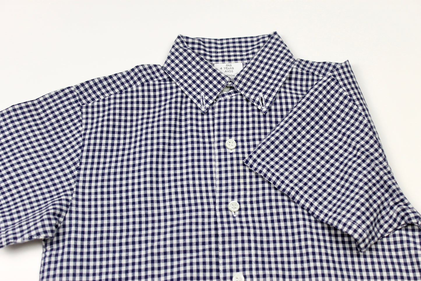Chemise vichy blanc et bleu vintage Absorba 4 ans