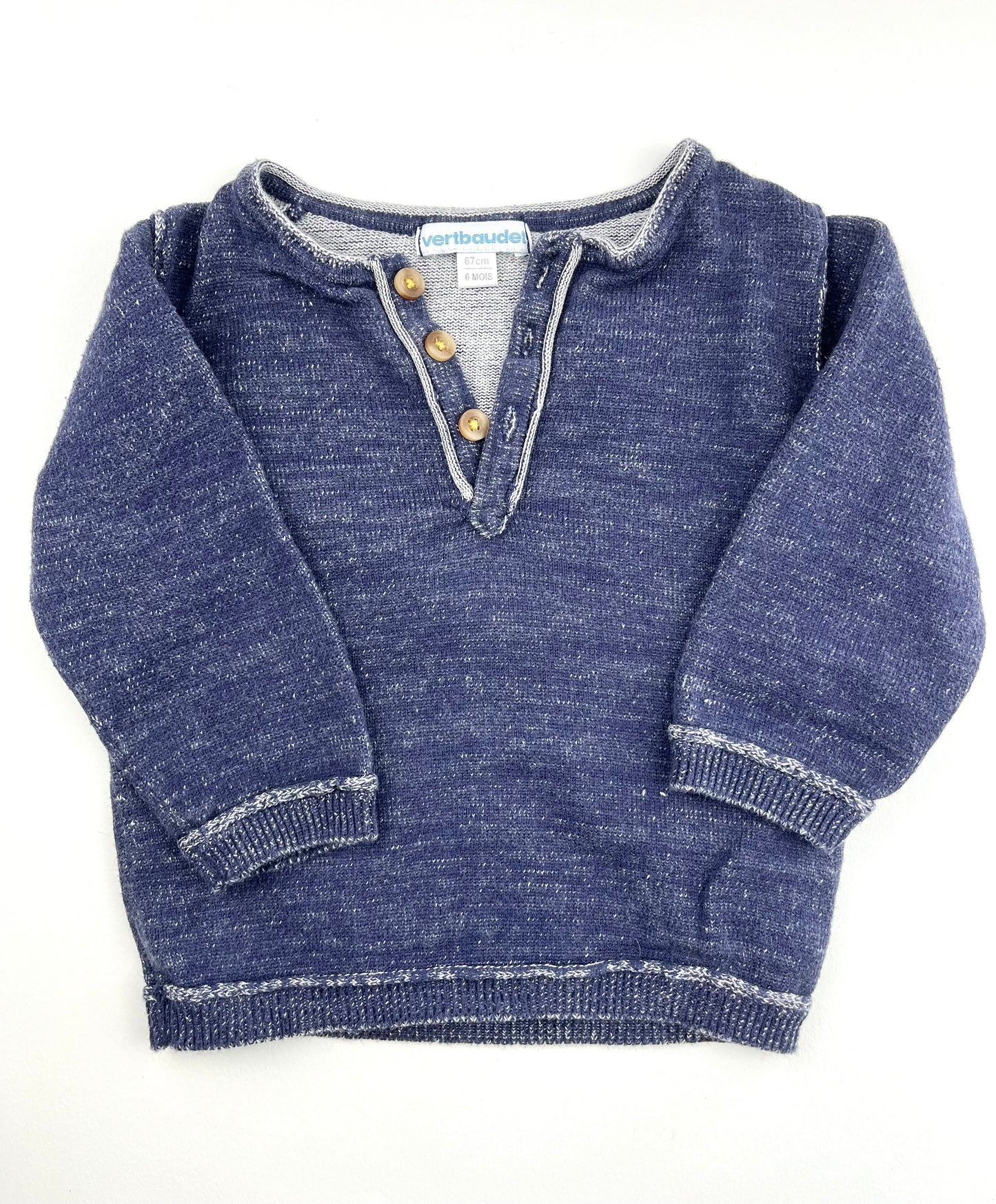 Pull fin bleu Vertbaudet 6 mois
