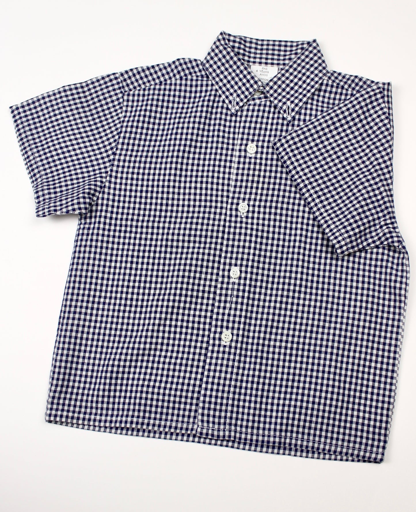 Chemise vichy blanc et bleu vintage Absorba 4 ans