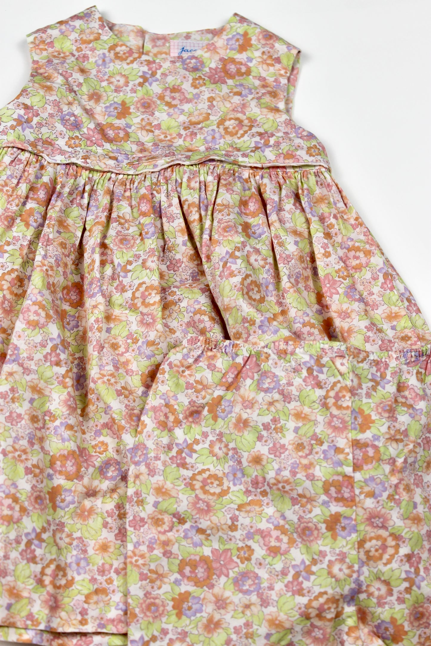Ensemble robe + pantalon à fleurs Jacadi vintage 6 mois