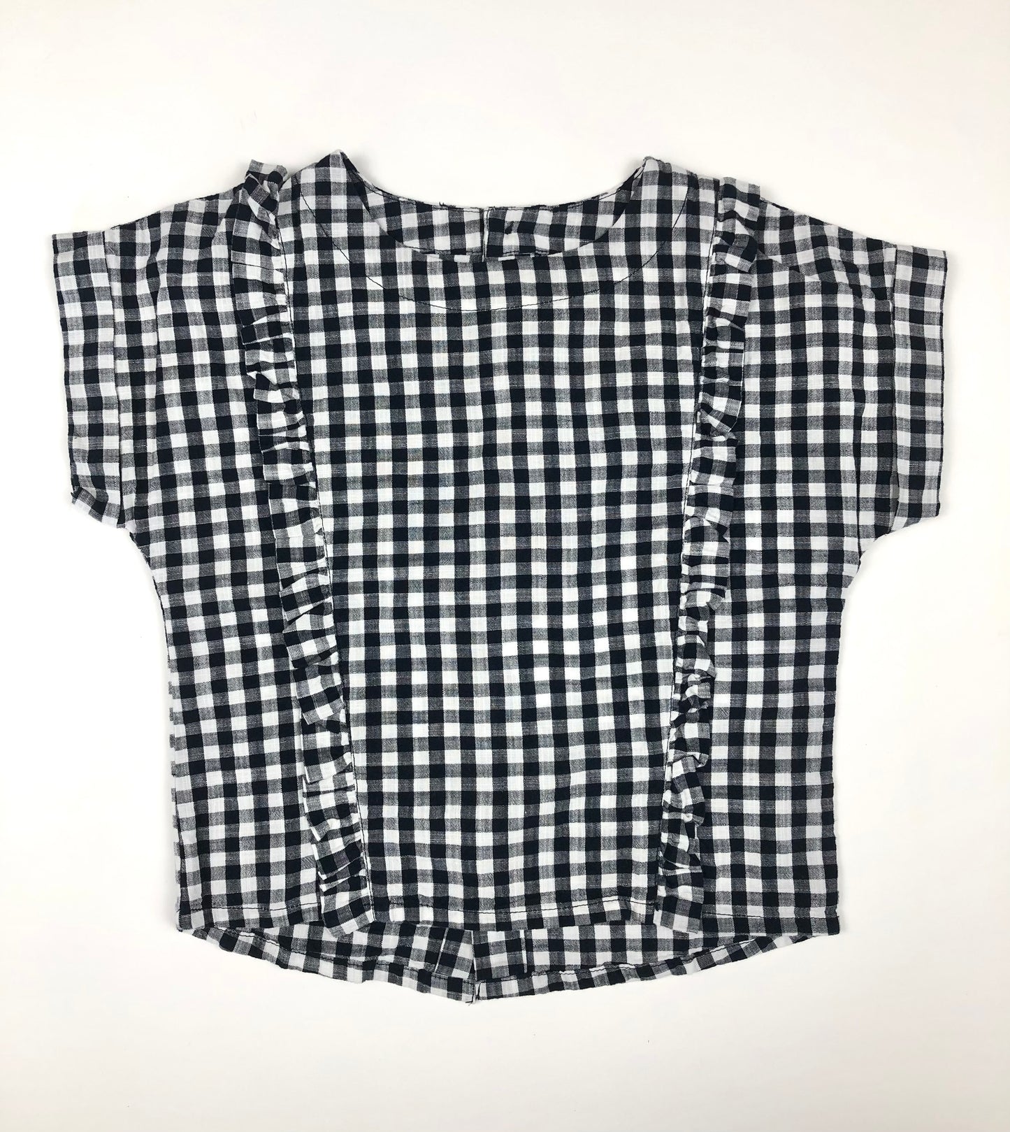 Blouse vichy noire et blanche Kiabi 12 mois