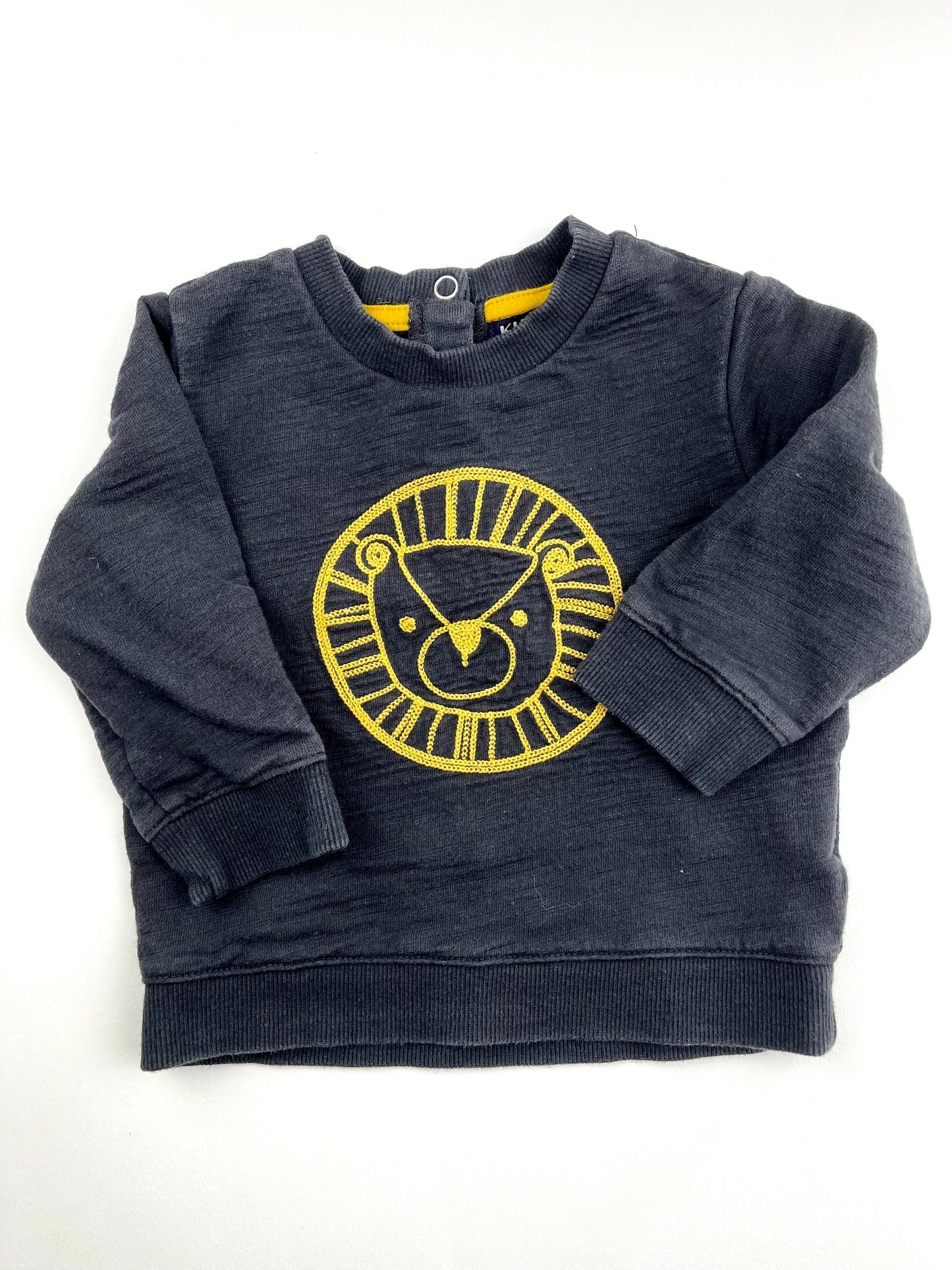 Pull gris anthracite lion Kiabi 9 mois
