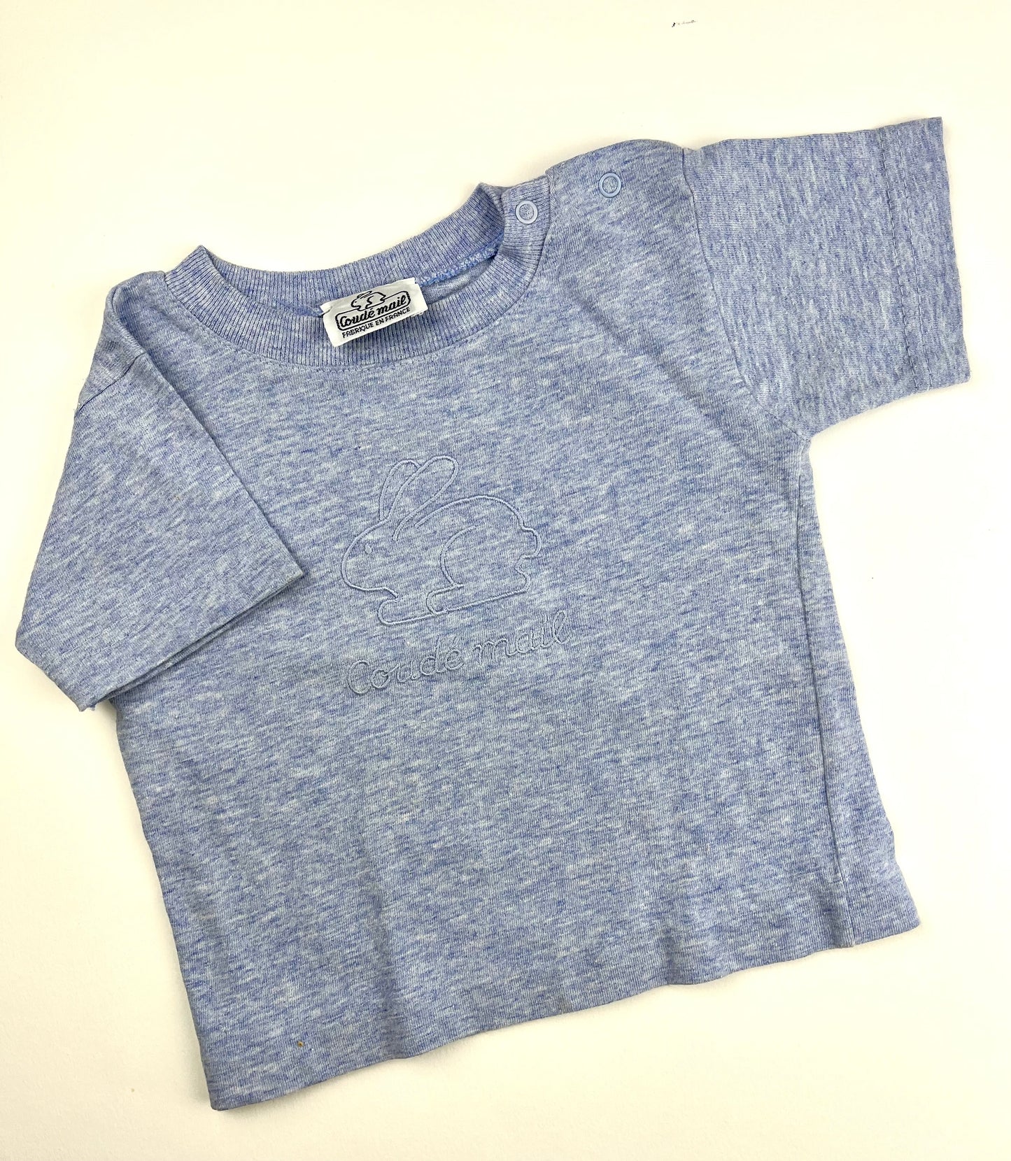 T-shirt bleu vintage Coudémail 6 mois