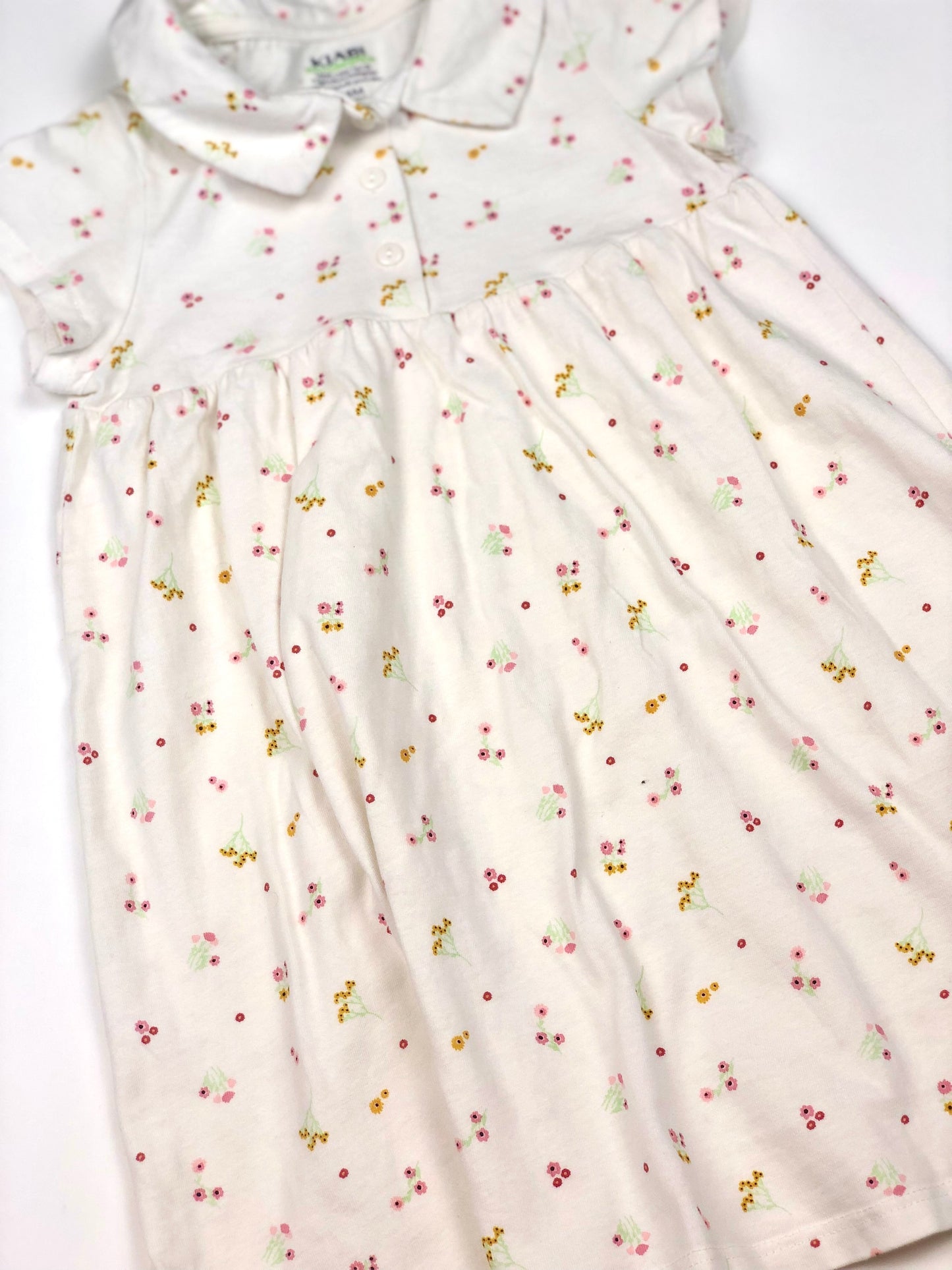 Robe blanche à fleurs Kiabi 2 ans