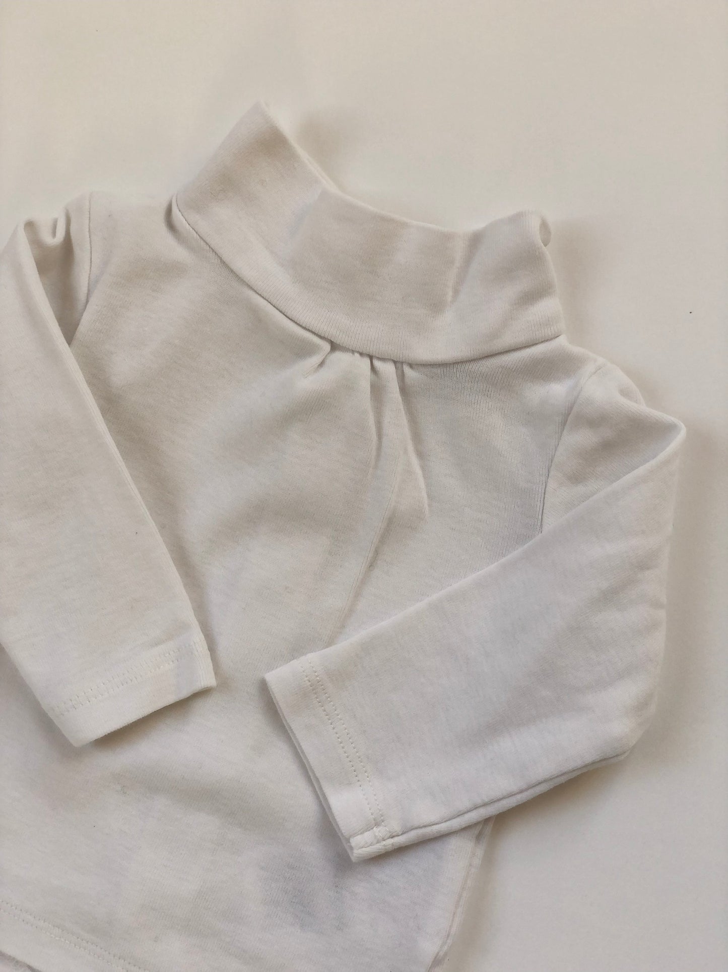 T-shirt manches longues col roulé blanc Vertbaudet 3 mois