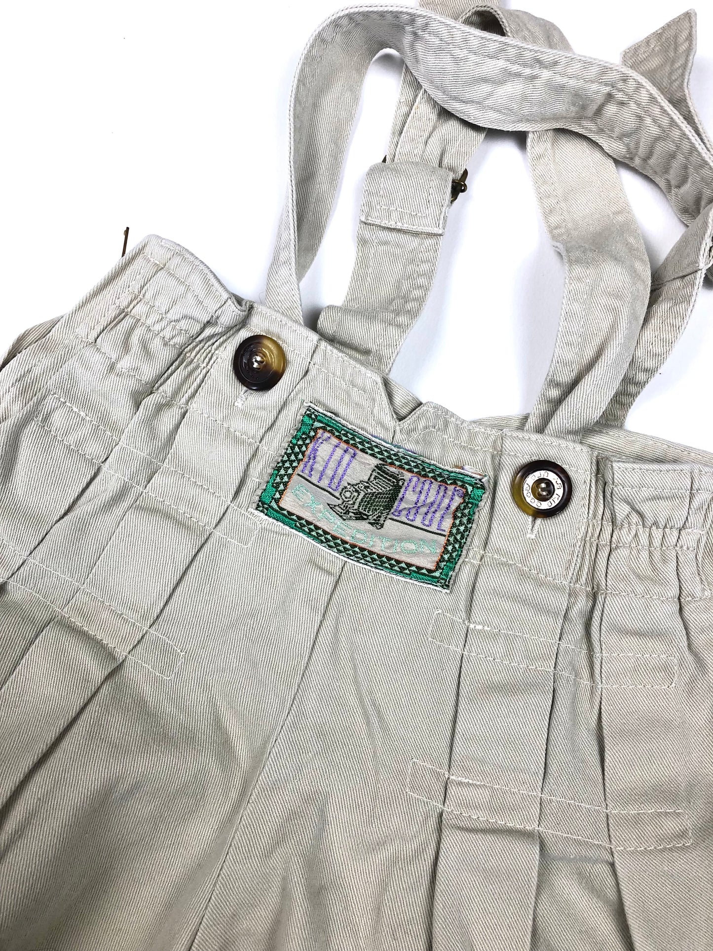 Short à bretelles vintage beige Kid Cool 2 ans